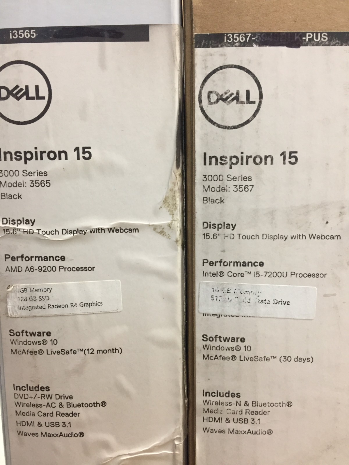 Lot of 2*PARTS* Dell Inspiron 3565 3567 15.6 Touchscreen Laptop/A6-9200 i5-7200U
