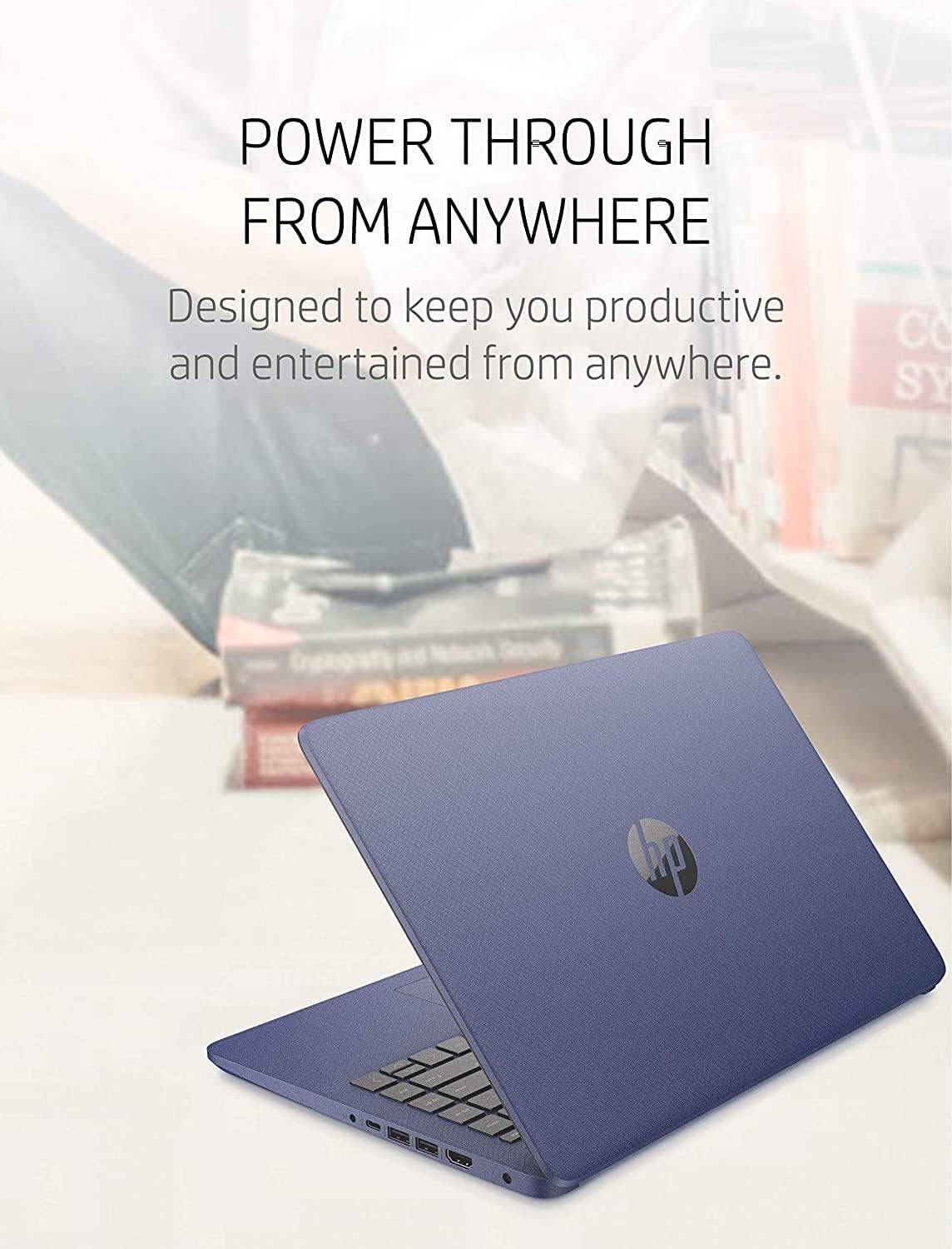 HP 14″ HD Touchscreen Laptop AMD 3020e 16GB 320GB Radeon Graphics Indigo Blue