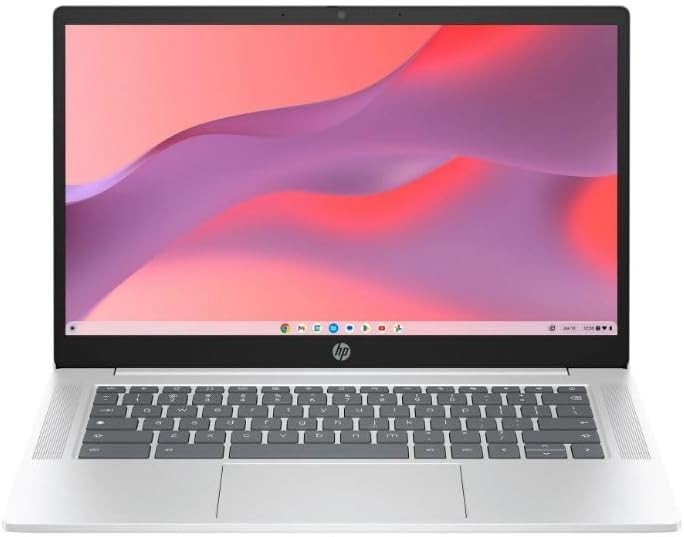 New HD Chromebook Intel Processor N200 4GB RAM 128GB Glacier Silver Chrome OS