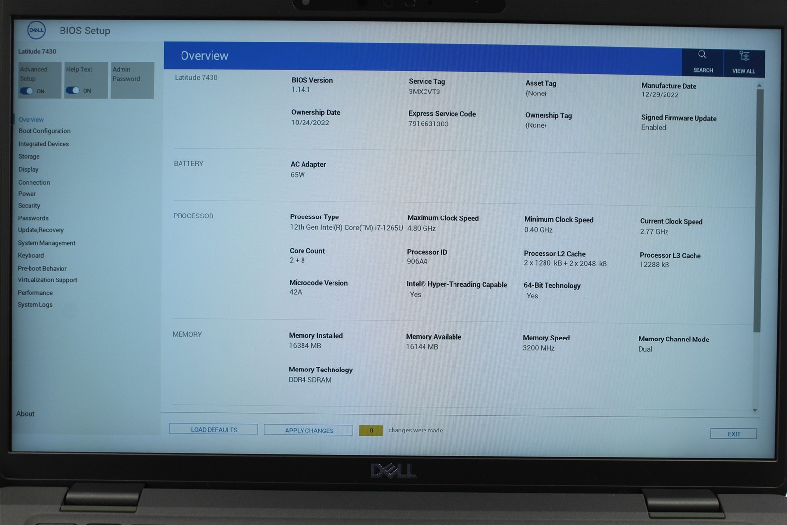 Dell Latitude 7430 14″ FHD Touch i7-1265U 1.8GHz 256GB SSD 16GB RAM NO OS
