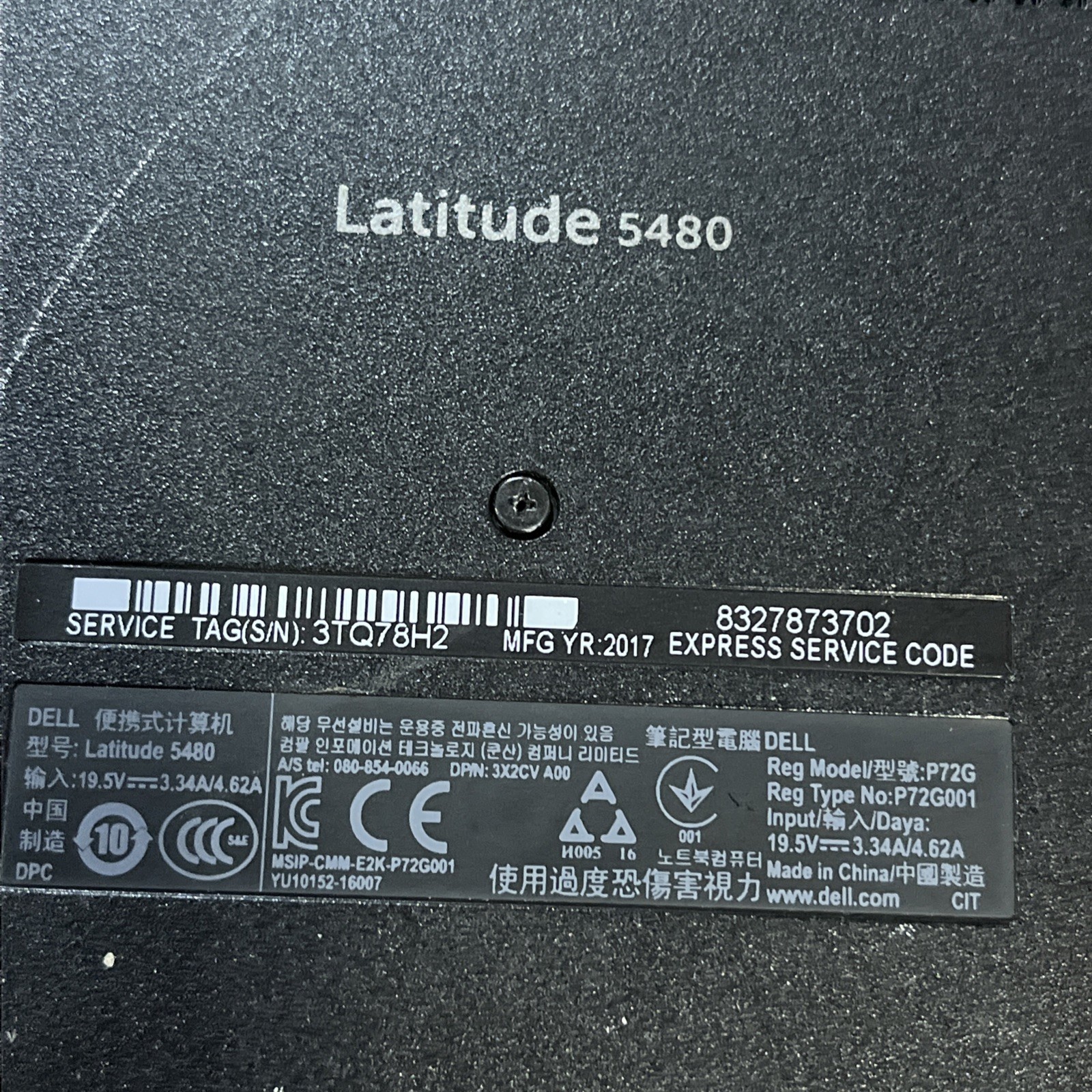 DELL LATITUDE 5480 INTEL CORE I5-7200U 2.50GHZ 4GB RAM NO HD