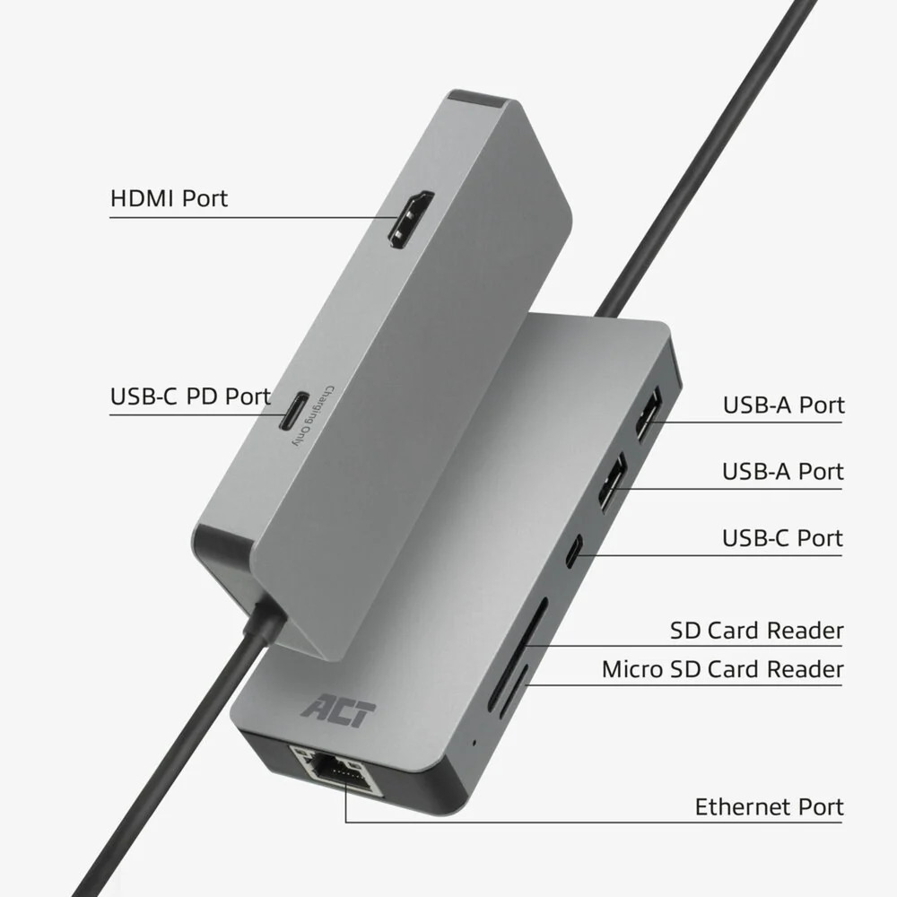 ACT Connectivity USB-C 4K Docking Station for 1 HDMI Monitor, Et
