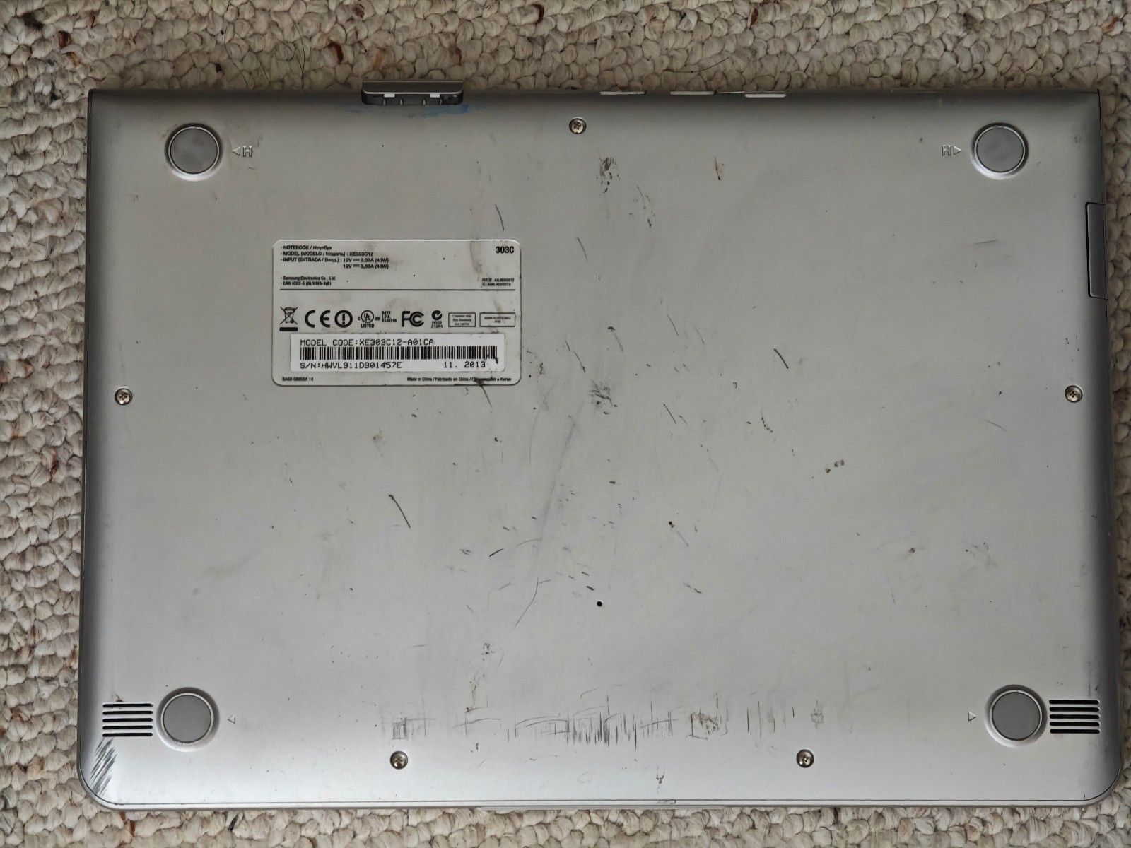 Samsung Chromebook XE303C12 11.6″ Notebook Intel 2GB Ram 16GB SSD – NO CHARGER