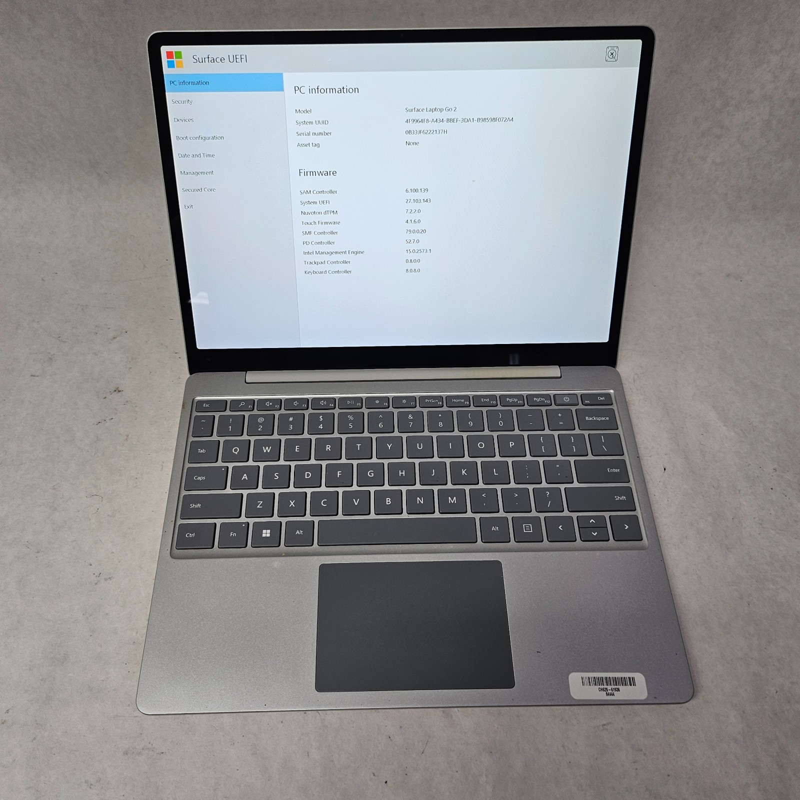 Microsoft Surface Laptop Go 2 2013 Intel Core i5-1135G7 8GB RAM 128GB SSD No OS