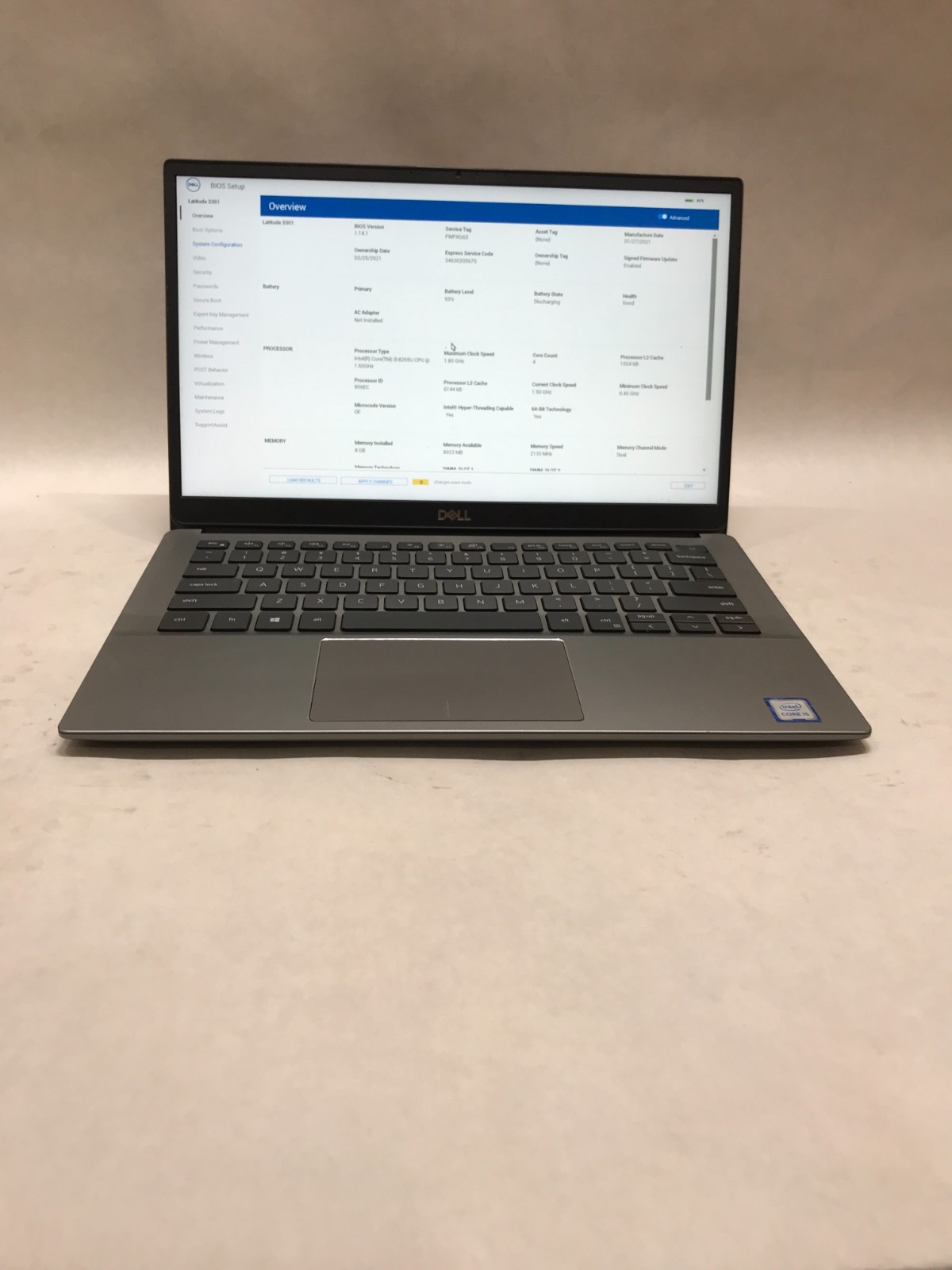 Dell Latitude 3301 13″ Intel Core i5 8GB RAM NO SSD/OS For Parts READ DESC – DW