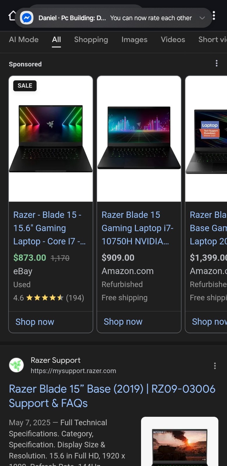 Razer Blade 15 Gaming Laptop i7-10750H, NVIDIA GeForce RTX 2060, 15.6″ 