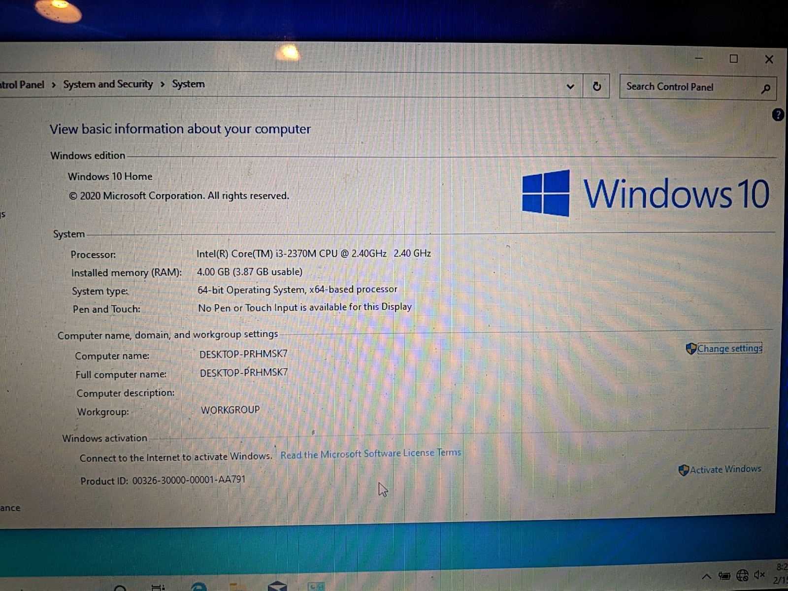Dell Inspiron 3520 15.6″ 320GB HDD 4 GB RAM 2.4GHz i3-2370M DVD Win10 READ DESCR