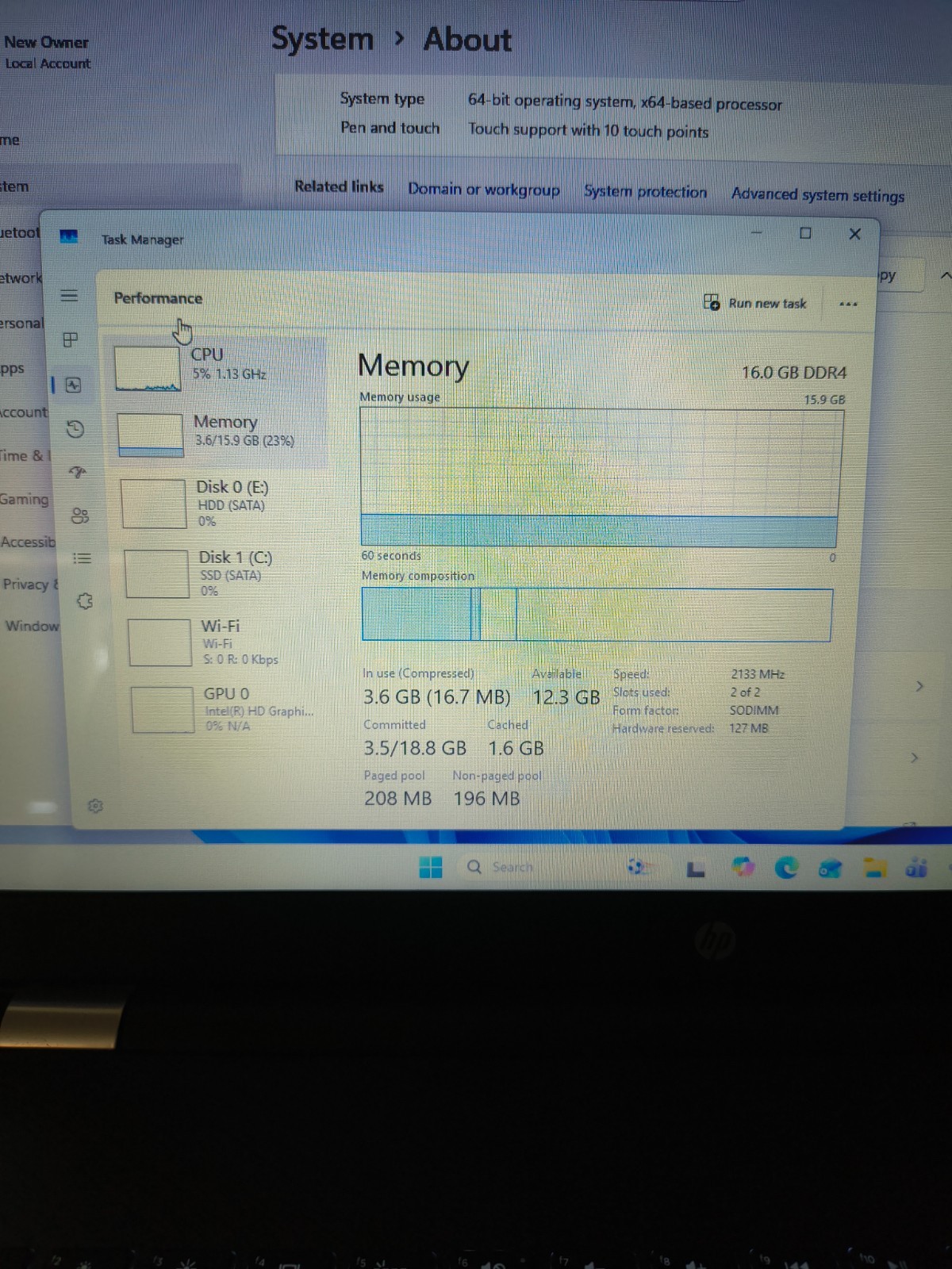 HP Notebook 17-bs004cy Core i3-7100U@2.50GHz 16GB Ram.128GB SSD+2TB HDD Win11Hm
