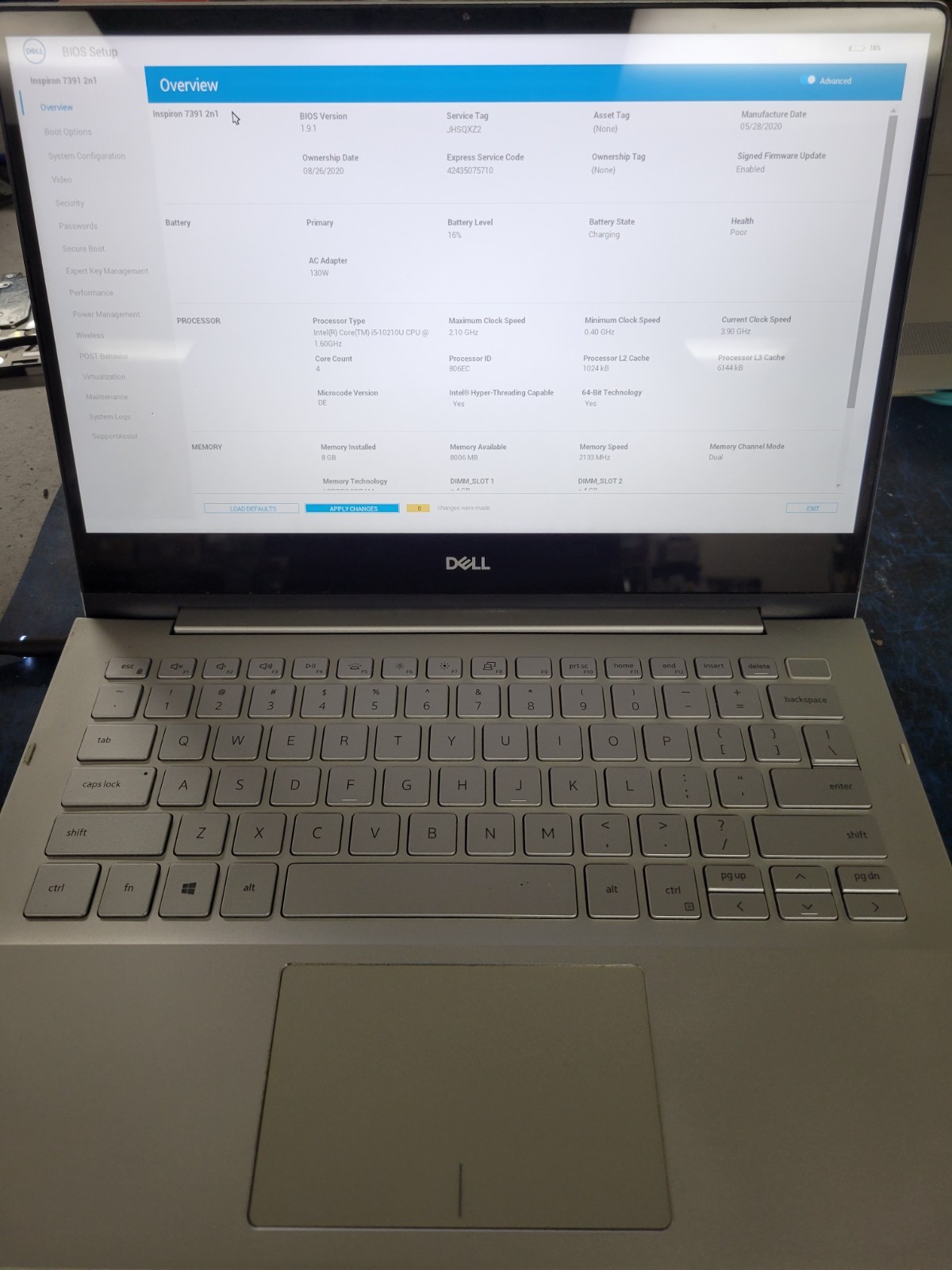 Dell Inspiron 7391 i5-10210U 8GB RAM *AS IS/No HDD/No OS* *Poor Battery* | LP501