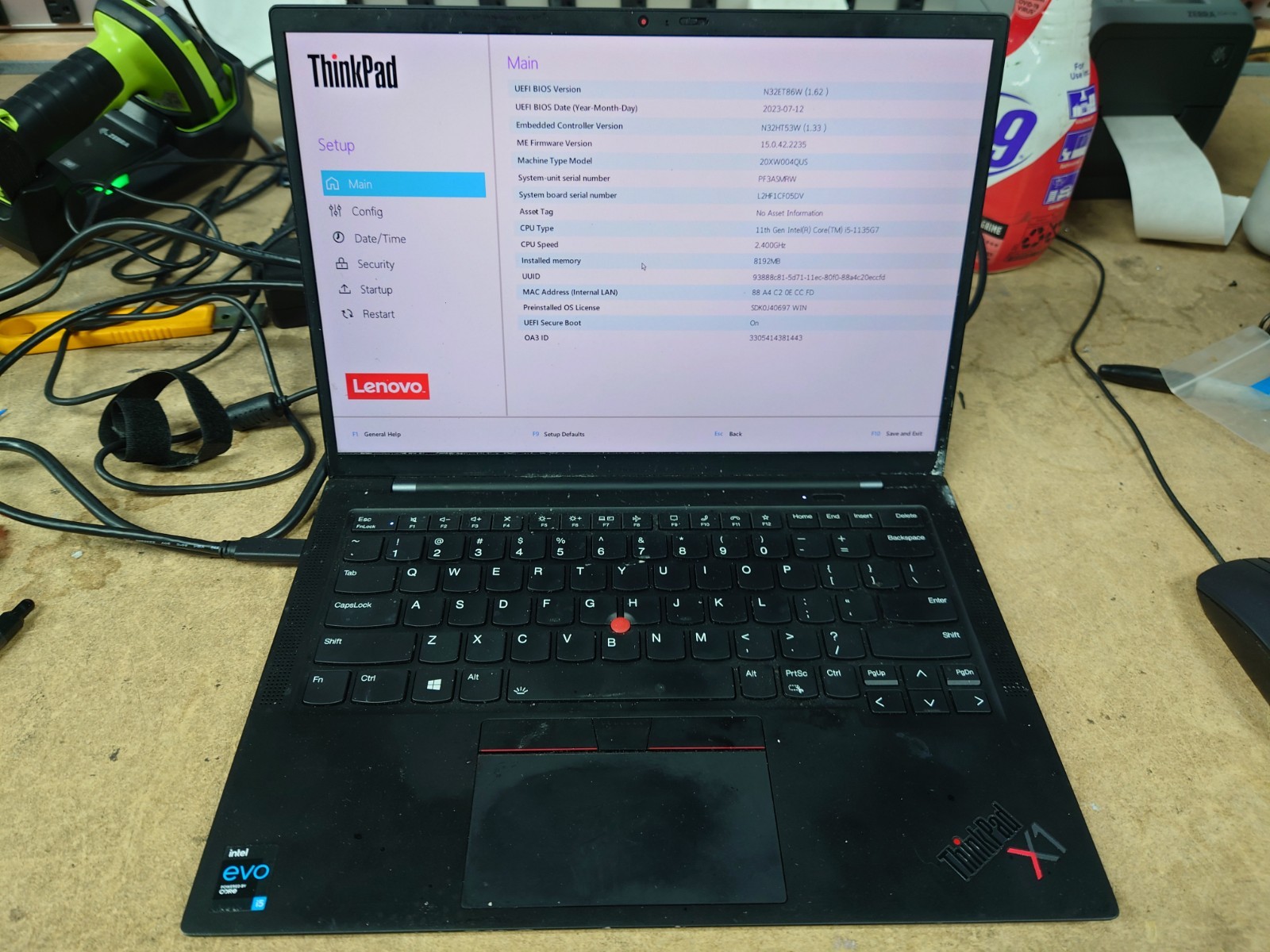 Lenovo X1 Carbon 9th Gen 14″ WUXGA i7-1185G7 16GB RAM 512GB SSD No OS