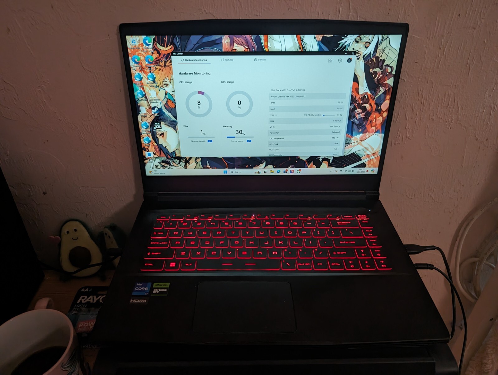 MSI Katana 15 B12VGK-439US 15.6” (1TB SSD Intel Core i7-12650H 4.7GHz 32GB RAM)