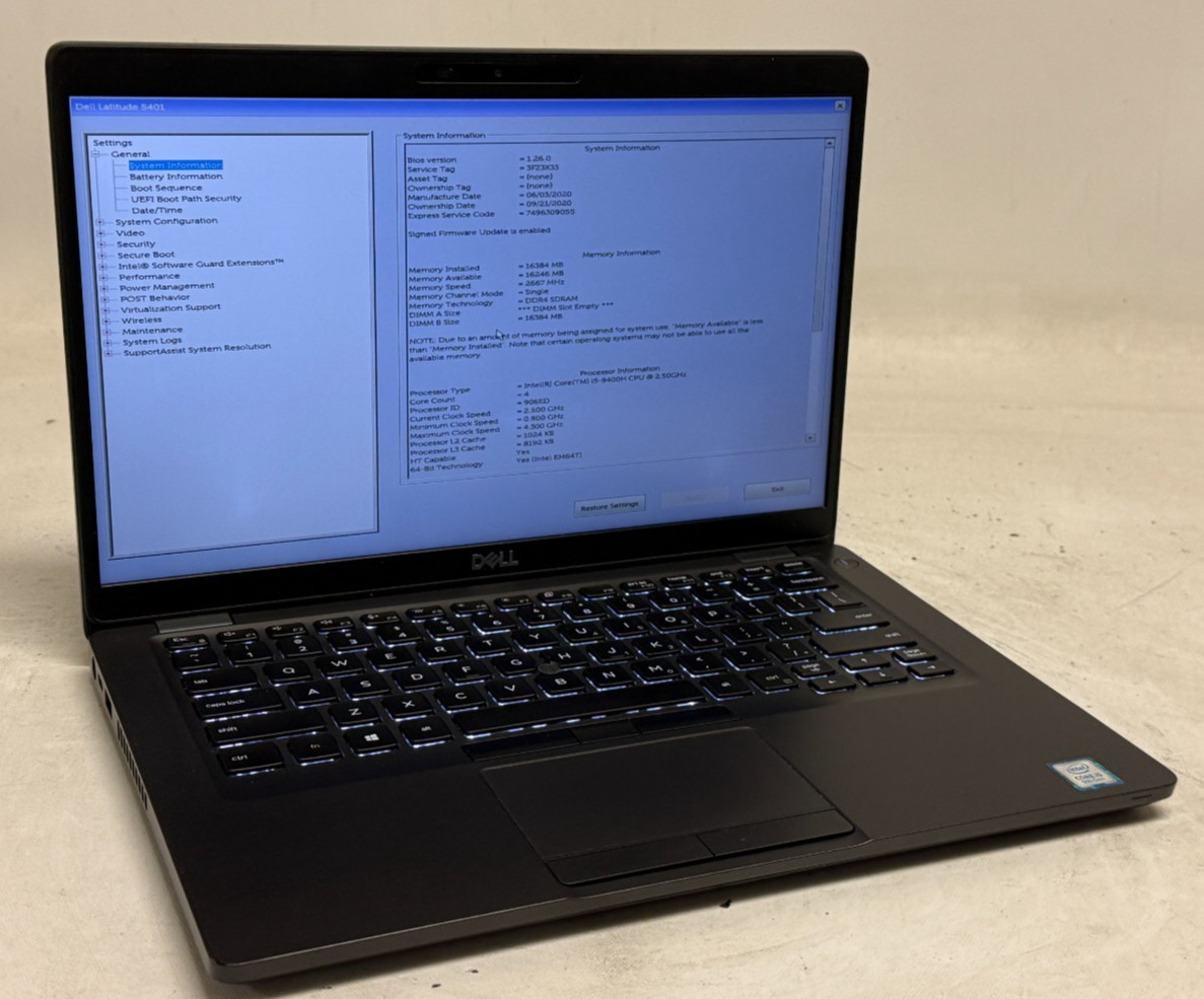 Dell Latitude 5401 14″ (i5-9400H 2.50GHz – 16GB RAM – 256GB SSD – Win11Home)