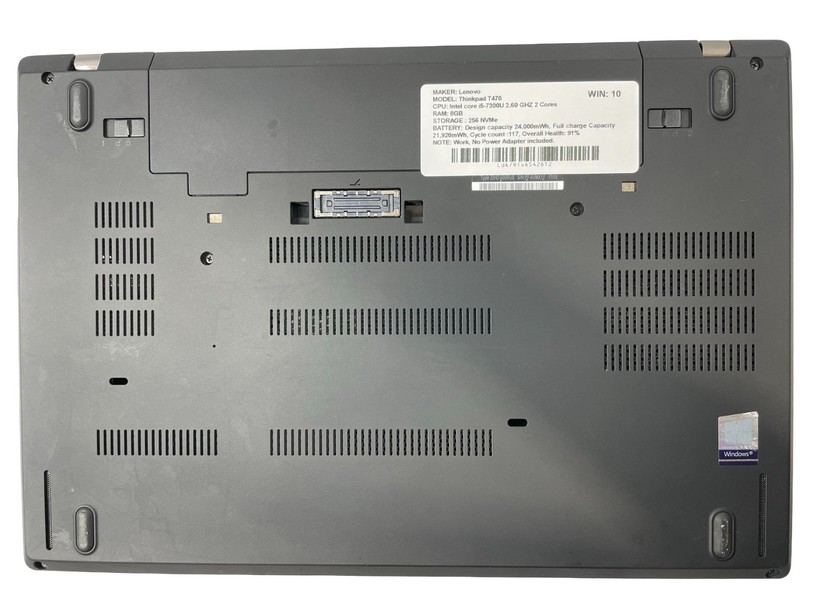 Lenovo ThinkPad T470 14″ i5-7300U 2.60GHz 8GB RAM 256GB NVMe Win. 10