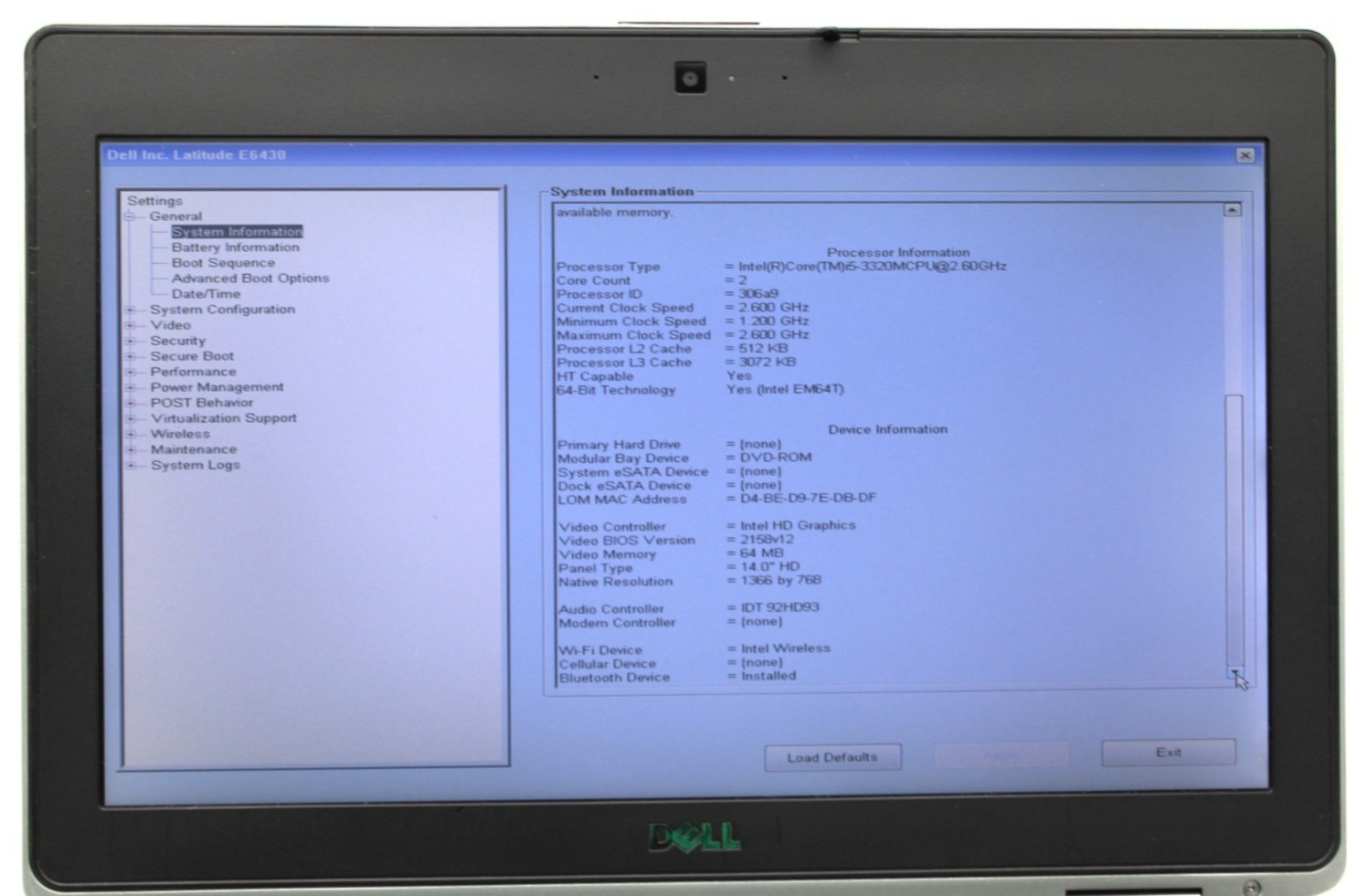 Dell Latitude E6430 i5-3320M@2.6GHz 8GB DDR3 NO STORAGE OR OS *USED/TESTED*