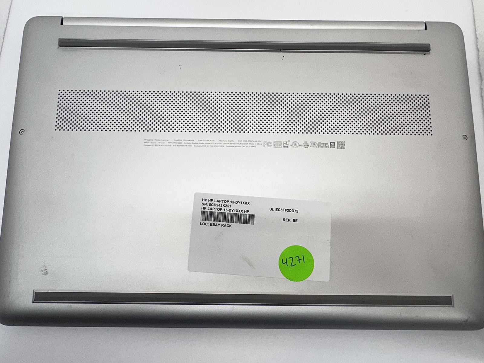 HP 15-dy1xxx PC Laptop, Intel Core i3-1005G1 CPU @ 1.20GHz, 8GB RAM