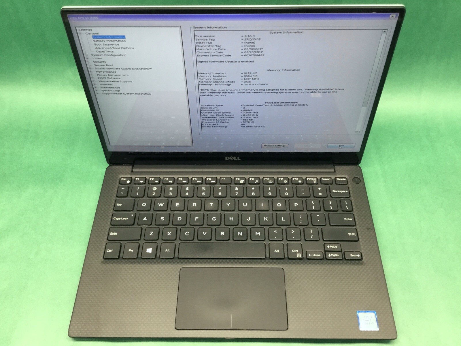 Dell XPS 13 9360 – 13” Laptop – POWERS ON – UNTESTED