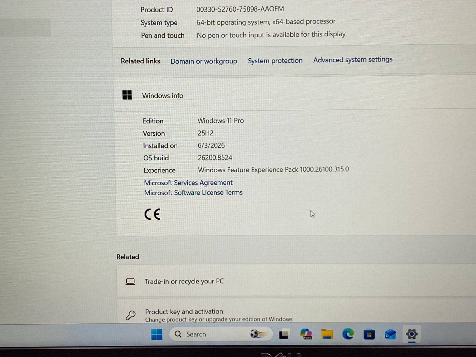 DELL PRECISION 3541 15.6″ FHD i7-9850H 16GB RAM 256GB SSD QUADROP620 BATTERY 94%