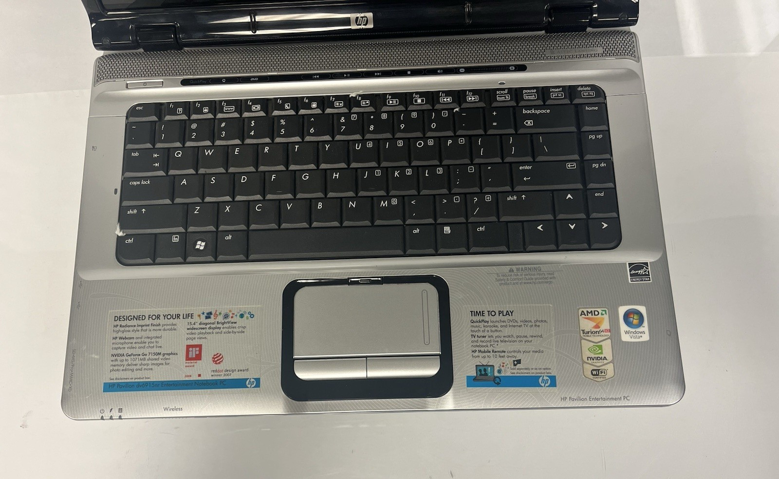 HP Pavilion DV6700 AMD Turion 64 X2 Mobile Technology TL-60 3GB RAM No HDD