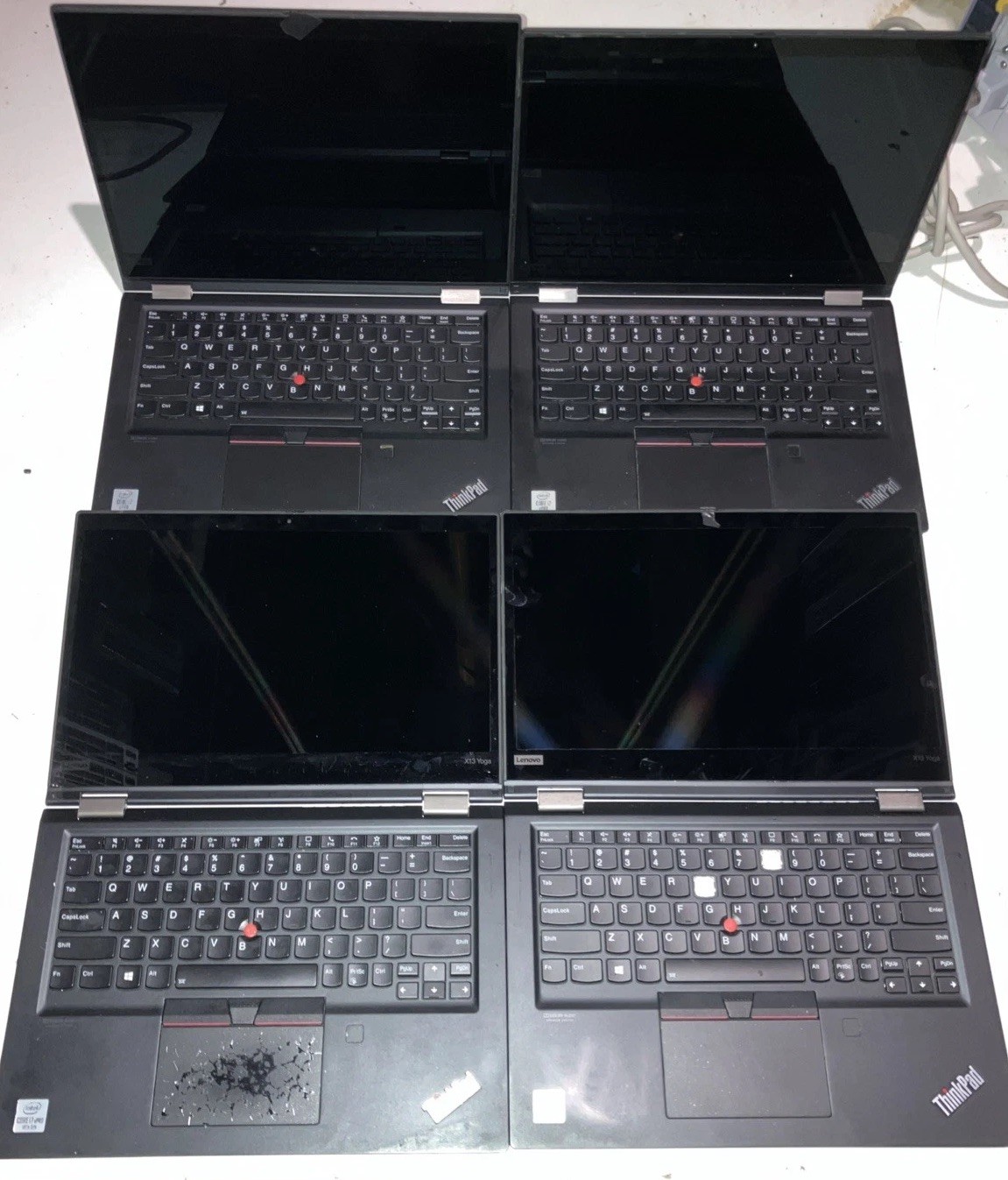 LOT OF 4 Lenovo X13 Yoga Gen 1 Intel Core i7-10510U 16GB Ram (BAD SCREENS)