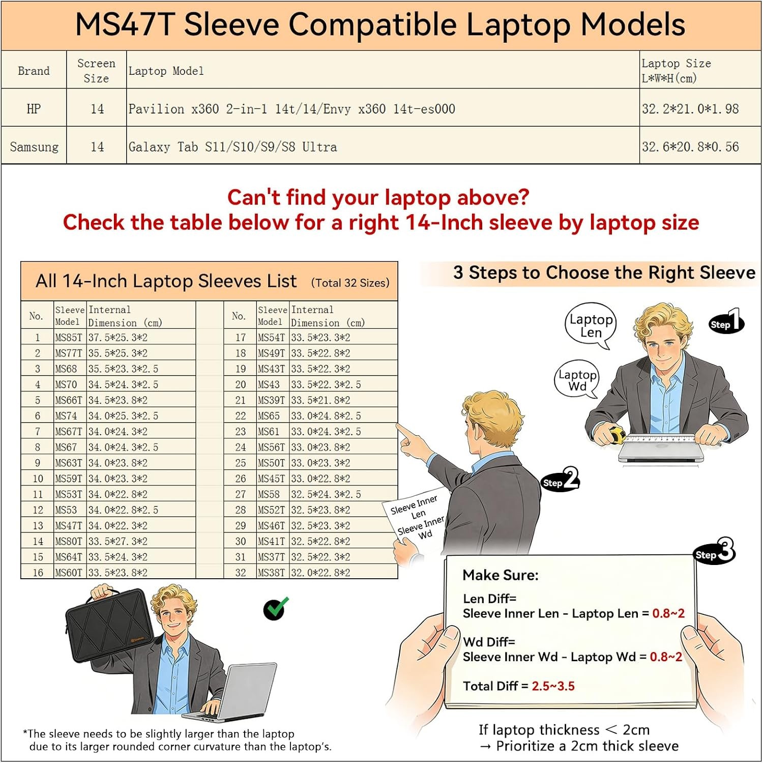 MS47T Hard Protective 14 inch Laptop Sleeve Case for Samsung Galaxy Tab S11/S10/