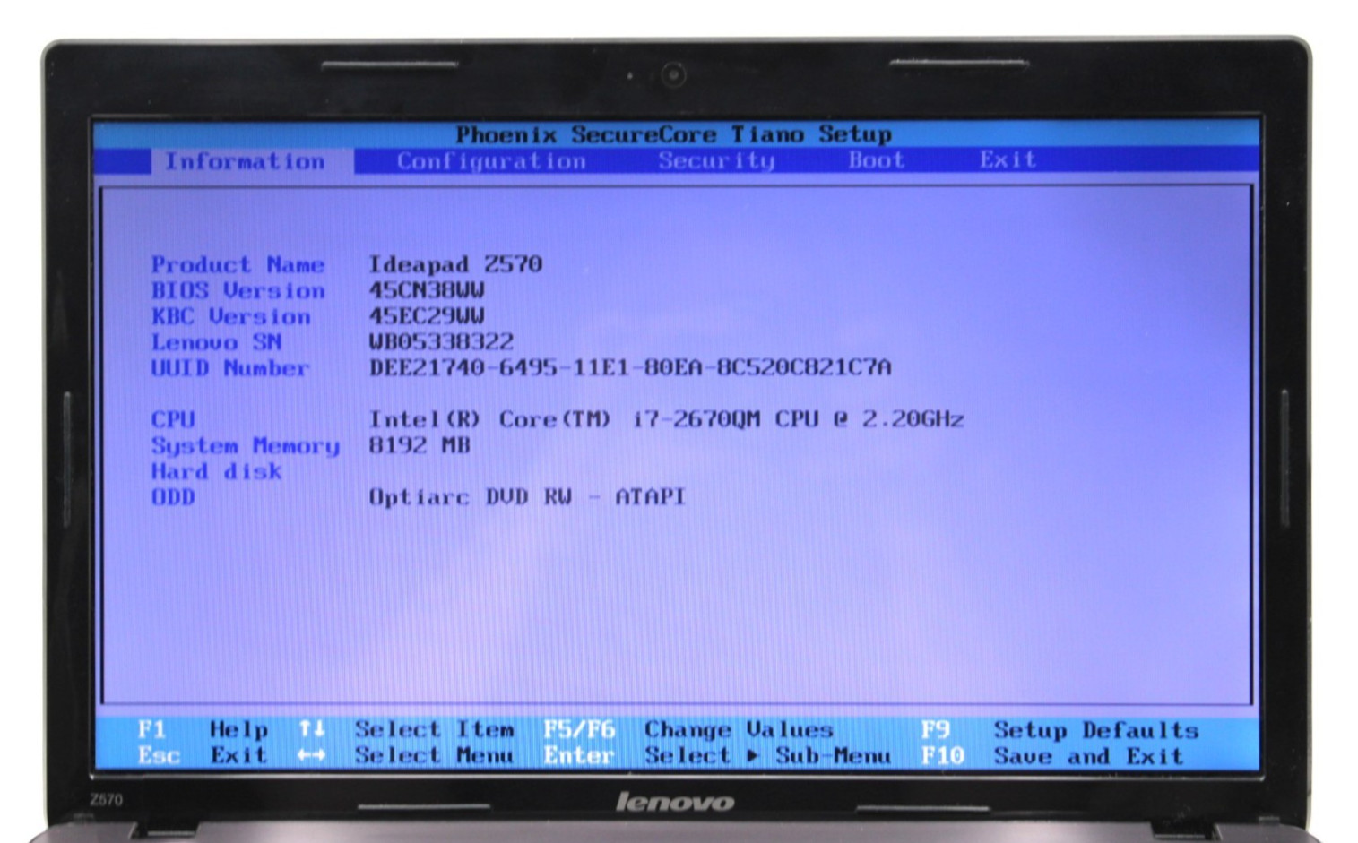 Lenovo IdeaPad Z570 i7-2670QM@2.20GHz 8GB DDR3 NO STORAGE OR OS *USED/TESTED*