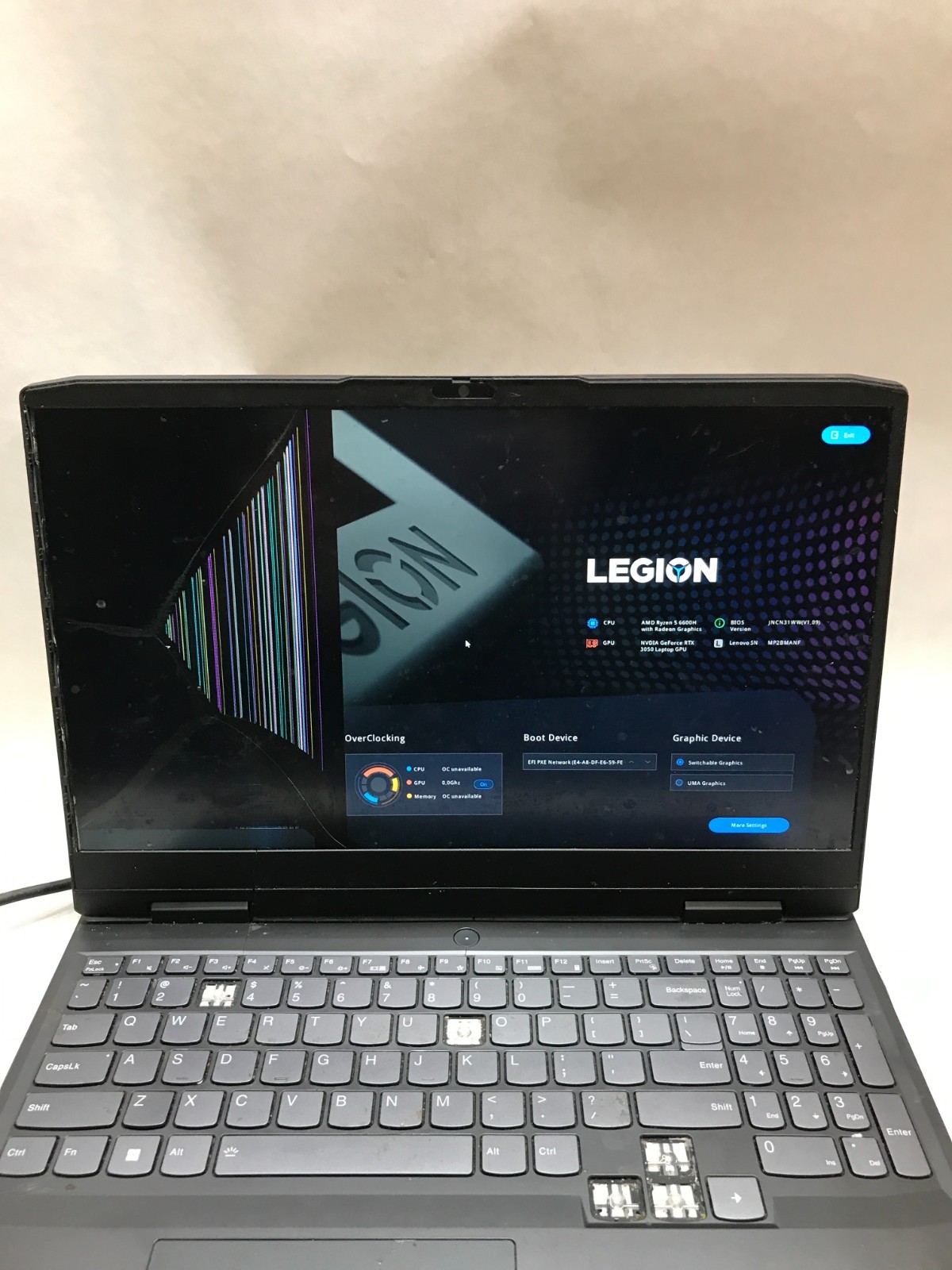 IdeaPad Gaming 3 15ARH7 15″ Ryzen 5 6600H NO RAM RTX 3050 For Parts READ DESC DW