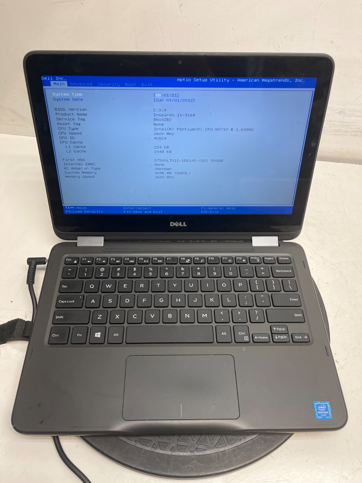 Dell Inspiron 11-3168 Intel Pentium N3710 1.60GHz 4GB NO HDD