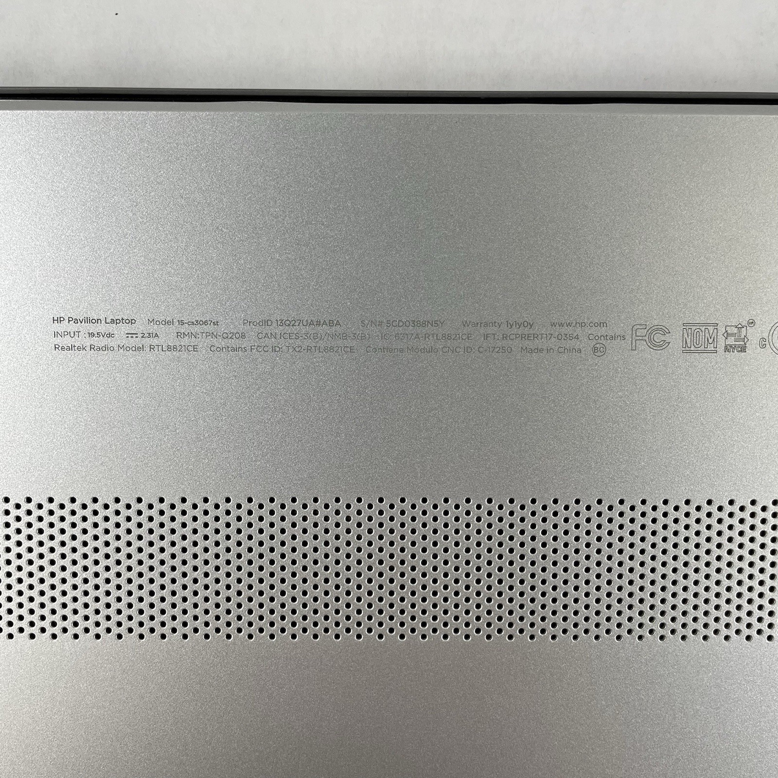 HP 15-cs3067st 15.6″ i7-1065G7 1.30 GHz 8 GB RAM No SSD No OS – READ