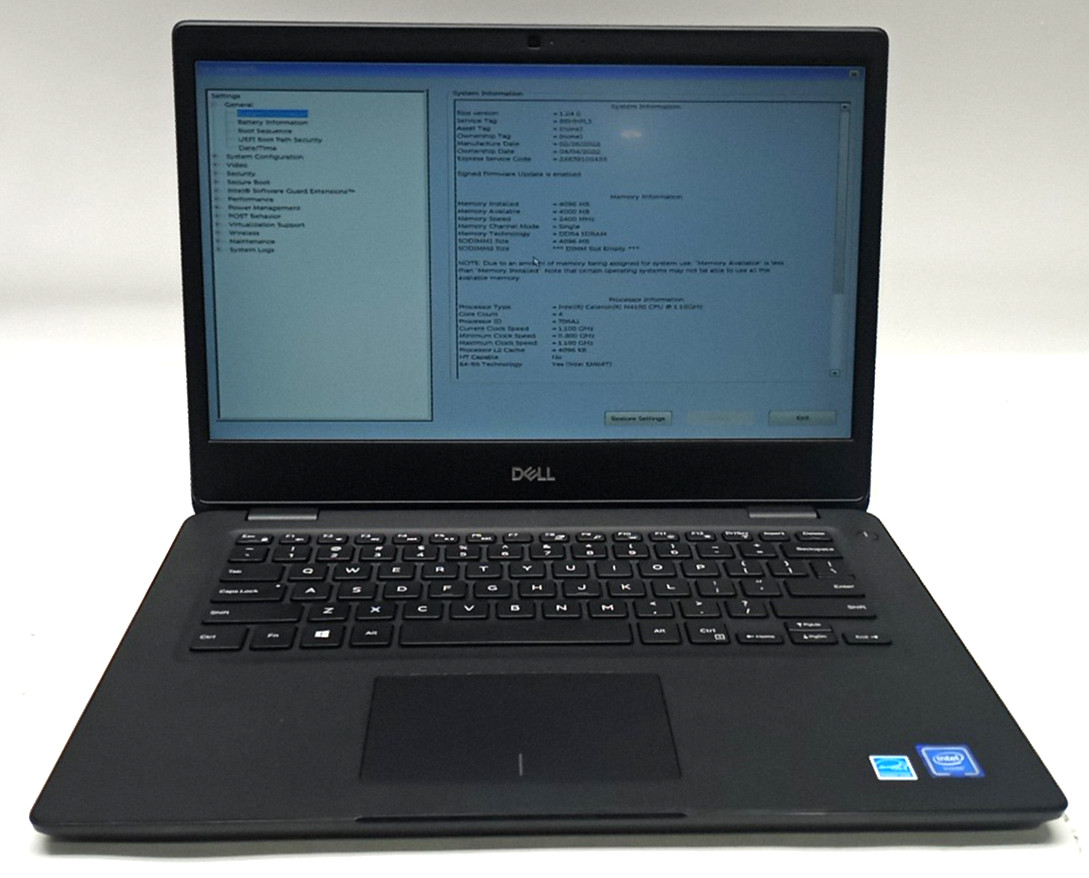 Dell Wyse 5470 14″HD Celeron N4000@1.10GHZ 4GB RAM 16GB eMMC No OS WH242!
