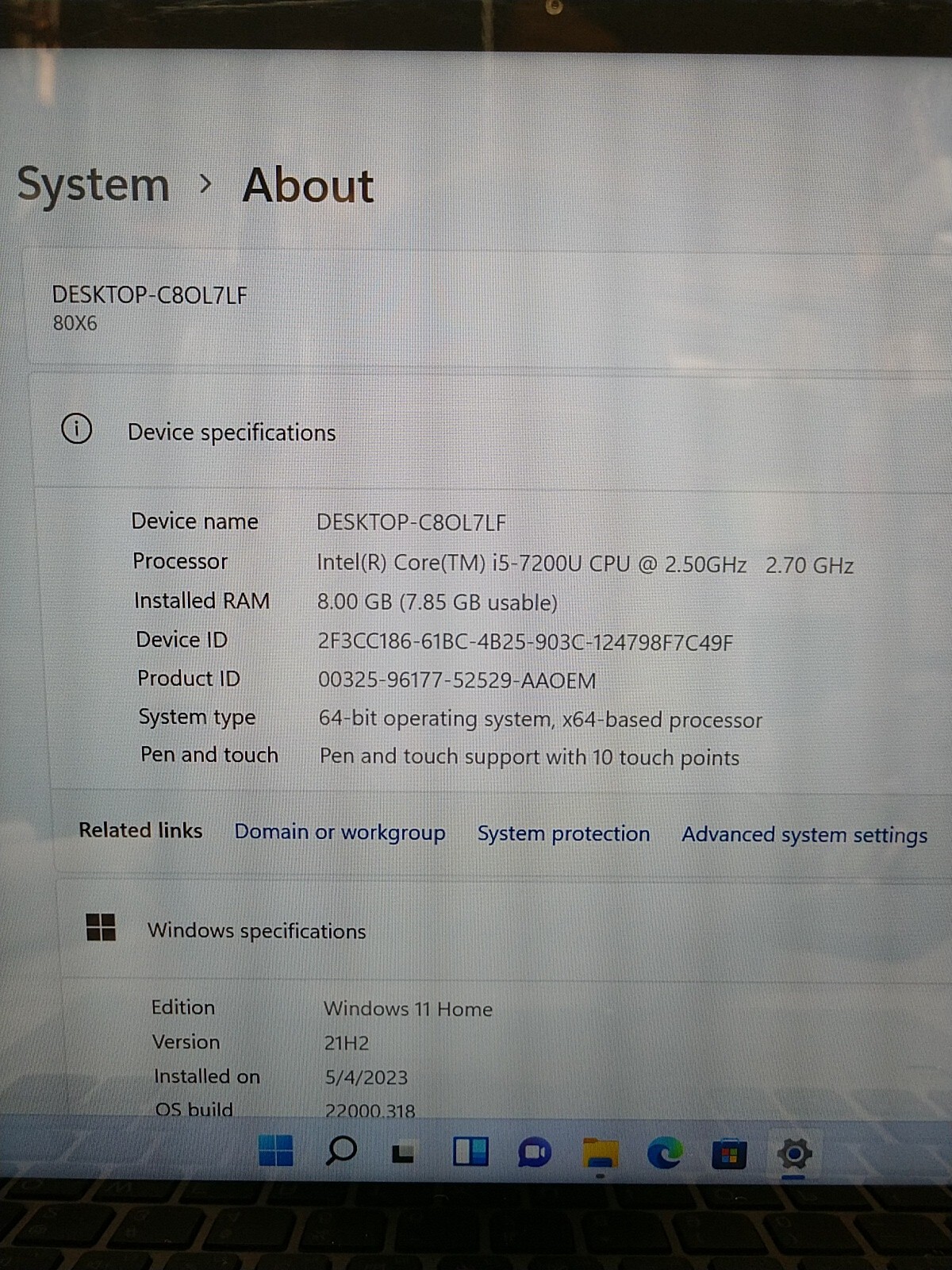 Lenovo yoga 720-13IKB TOUCH 2IN1 Intel Core i5-7200U 2.5GHz 8GB 256GB SSD Win11