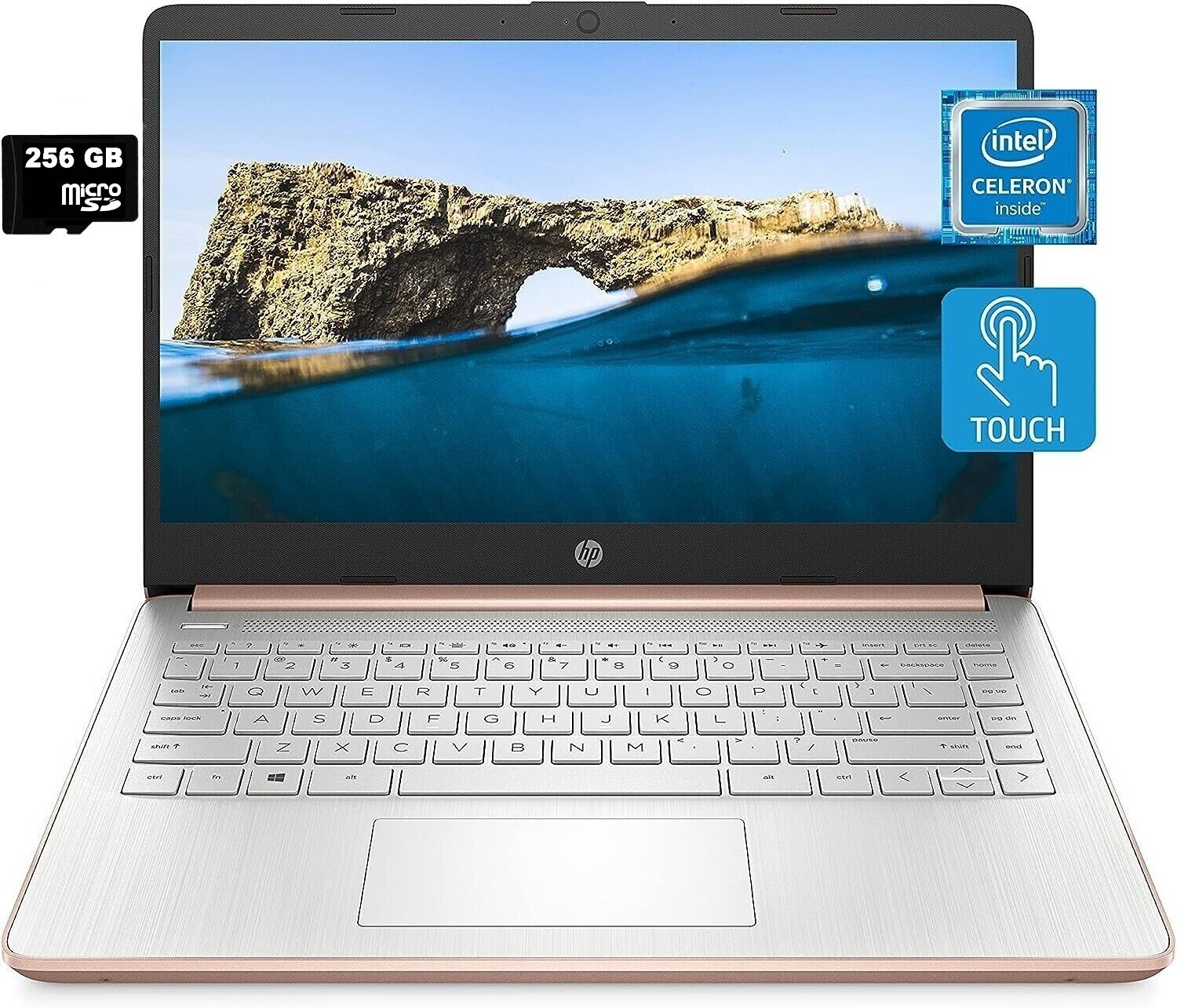 Newest HP Touch 14” Laptop Intel 2-Core CPU 16GB RAM 320GB (64+256) Win11 Rose