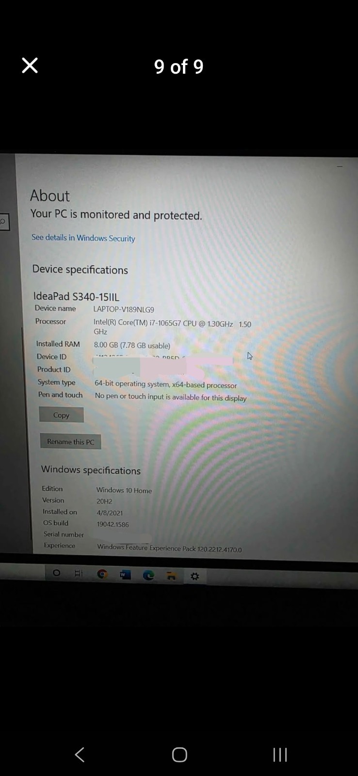 Lenovo IdeaPad S340 15.6″ 256GB SSD Intel Core i7 10th Gen (1.30 – 3.90 GHz) 8GB