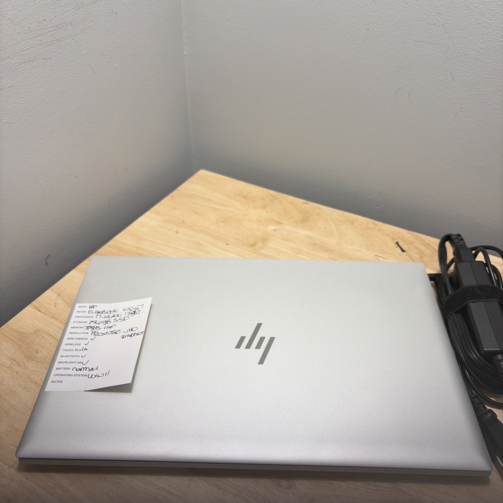 HP EliteBook 850 G7 CORE I7-10610U 1.8GHZ 32GB 256GB SSD WCAM WIFI W11 & CORD