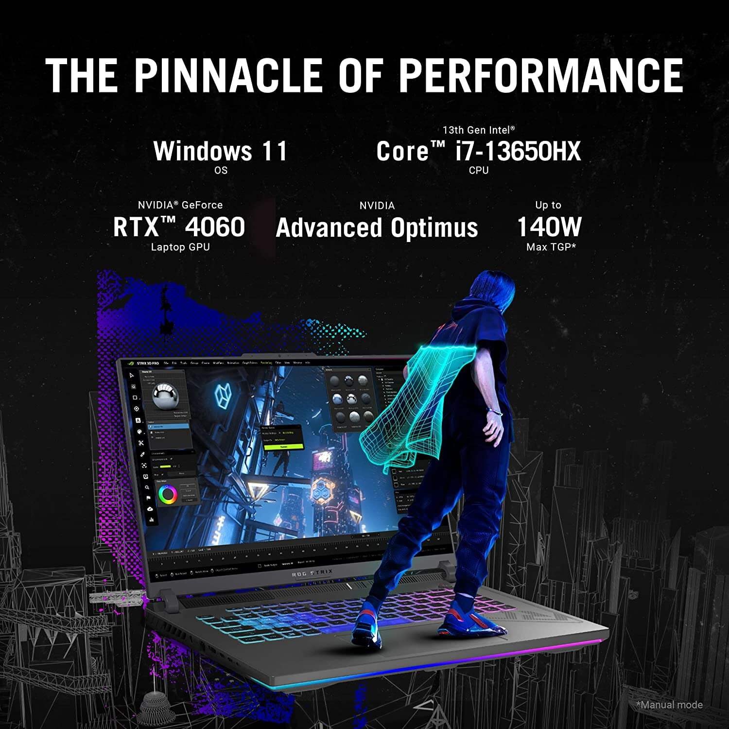 ASUS ROG Strix G16 Gaming Laptop RTX 4060 i7-13650HX 16GB RAM 512GB SSD Win 11
