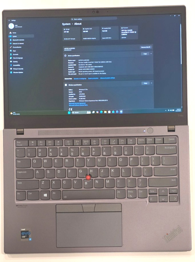 Lenovo Thinkpad T14s Gen2 i7 16 GB RAM 256 GB SSD 4K Touch Screen & Pen