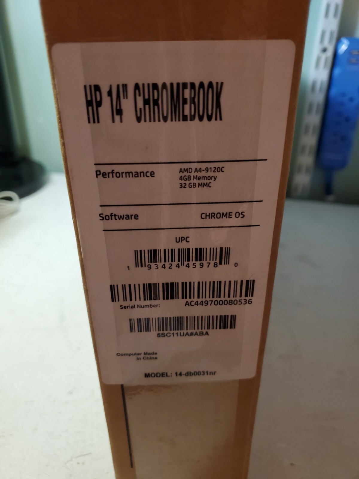 HP 14-db0031nr 14″ (32GB, AMD A4 Dual-Core, 2.20GHz, 4GB) Chromebook Factory New