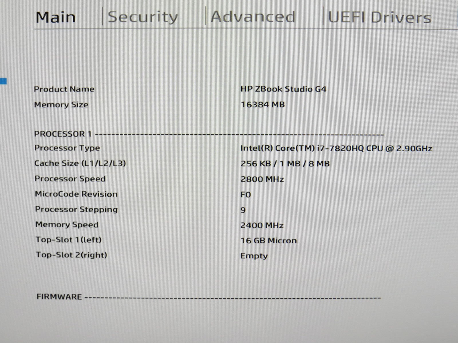 HP ZBook Studio G4 i7-7820HQ @ 2.9GHz 16GB DDR4 256GB m2 Quadro M200 No OS/Batt