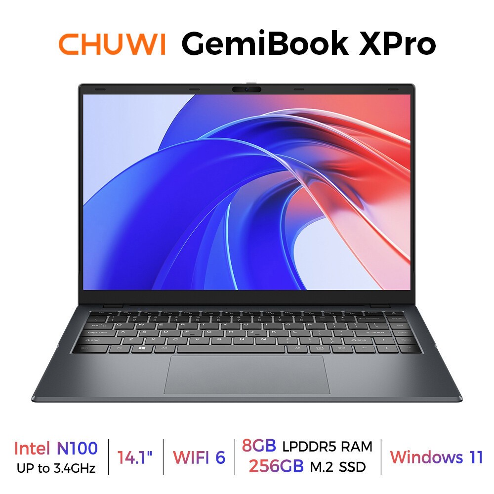 CHUWI GemiBookXPro 14.1” FHD Laptop Intel N100-8GB RAM – 256GB SSD – Win 11