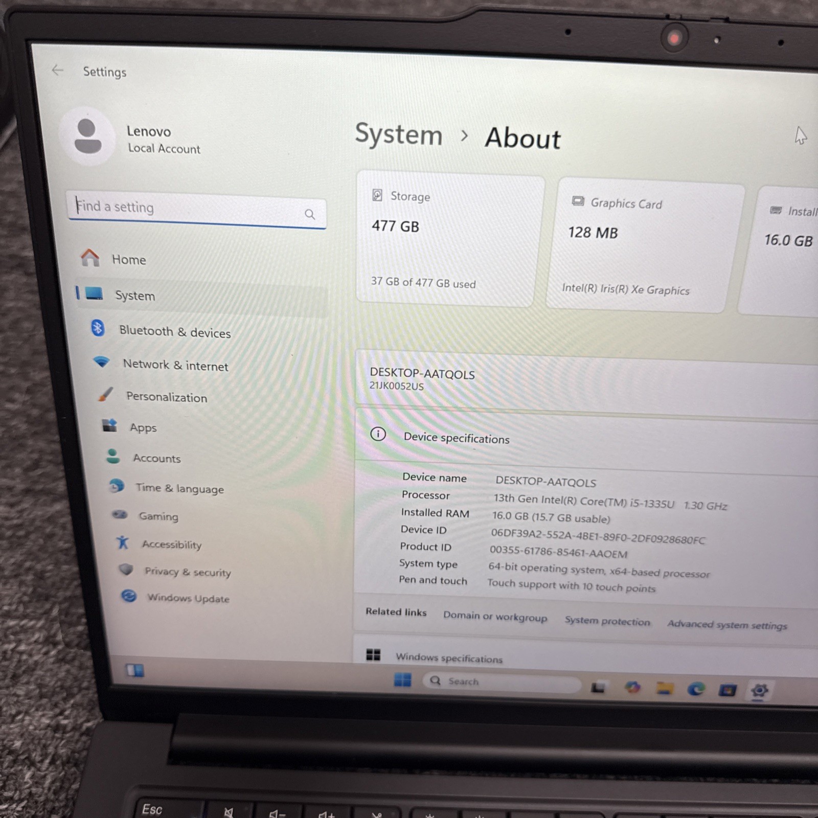 Lenovo ThinkPad E14 Gen 5 14-inch Touchscreen – Intel Core i5-1335U 16GB 512GB