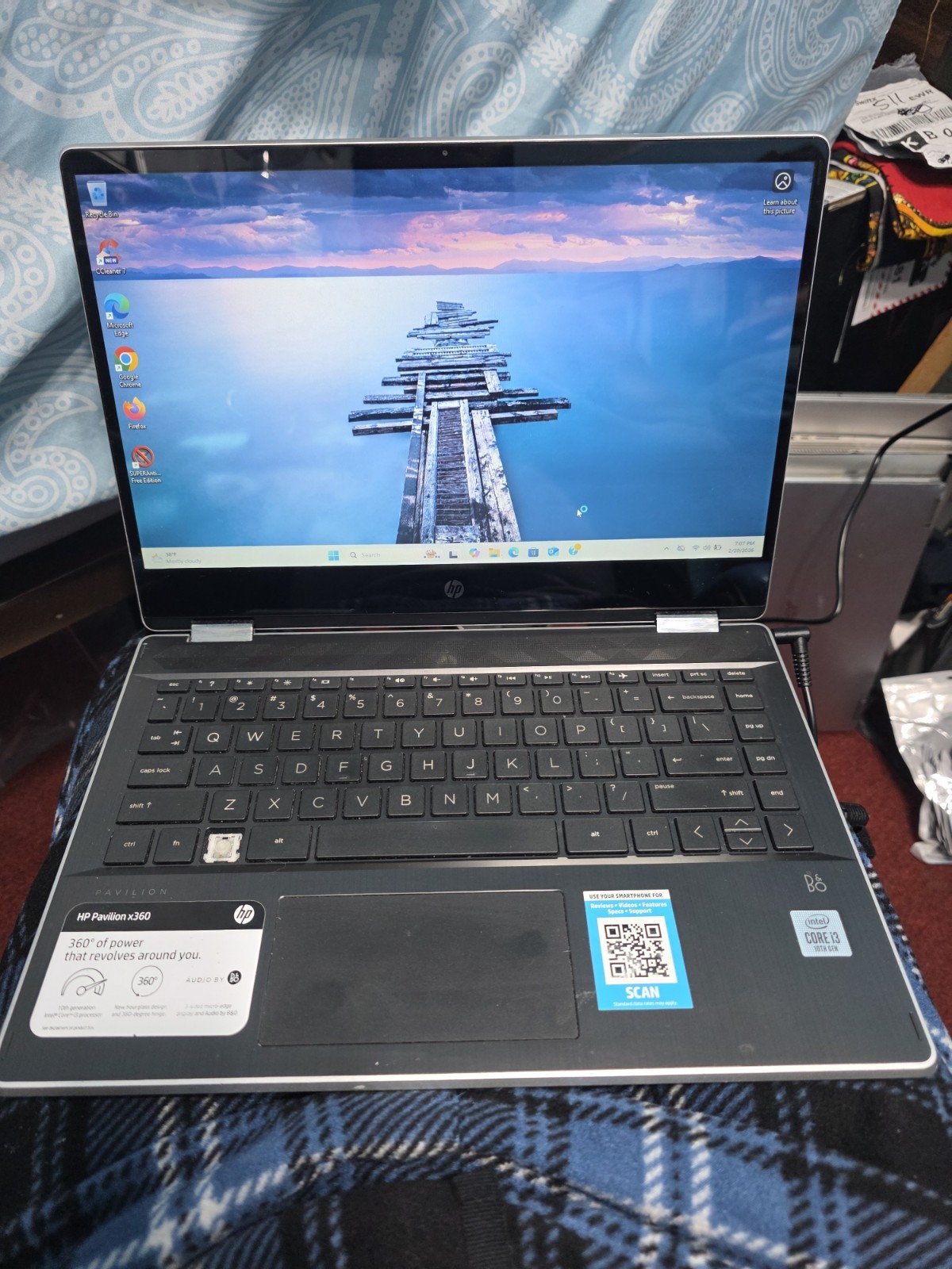 14″ HP Pavilion x360 14M-DH1001DX Intel Core i3 10110U 8GB RAM 256GB NVMe Win 11
