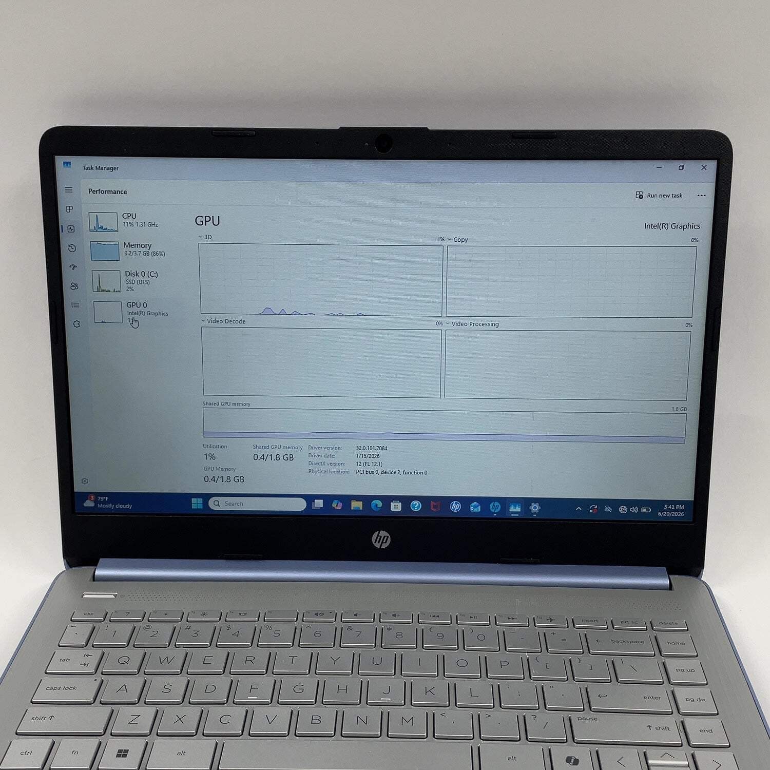 HP NoteBook 14-DQ6012DX 14″ N150 3.6GHz 4GB RAM 128GB SSD