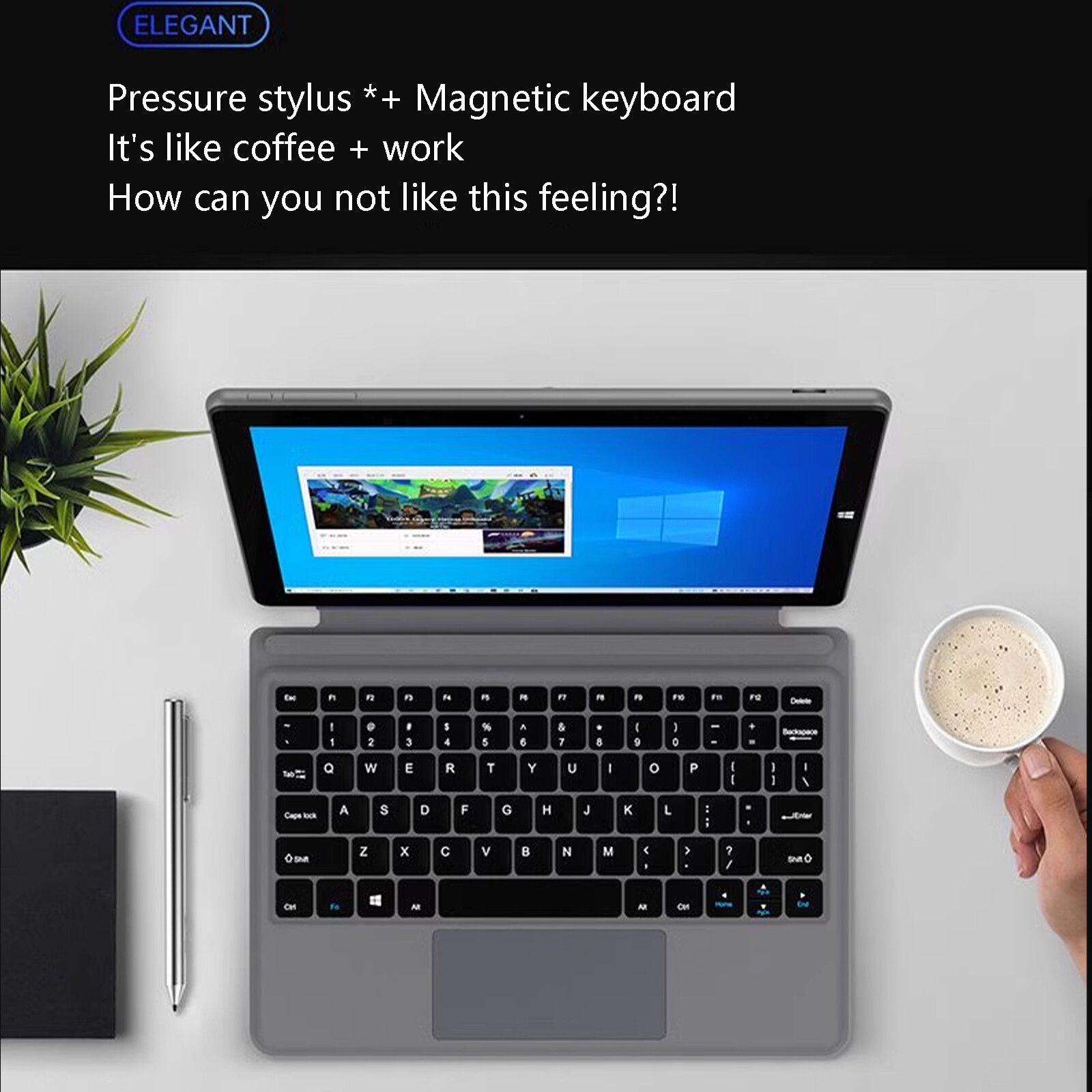 10.5″ Laptop 2-In-1 8GB 256GB Windows 11 Ultra-thin aluminum alloy Tablet