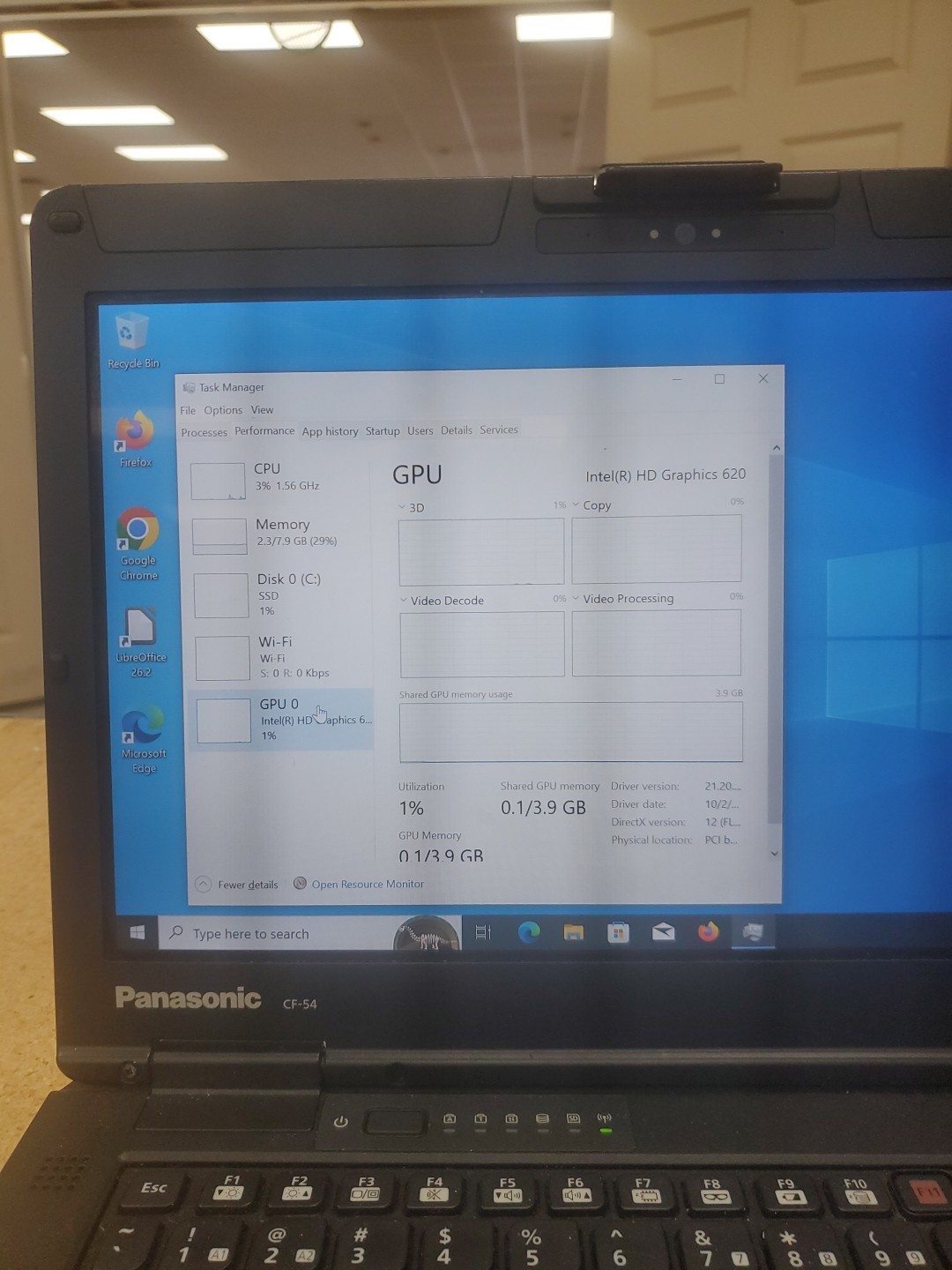 Panasonic Toughbook CF-54 MK3 FHD i5-7300U 8GB 256GB ssd 20180Hrs