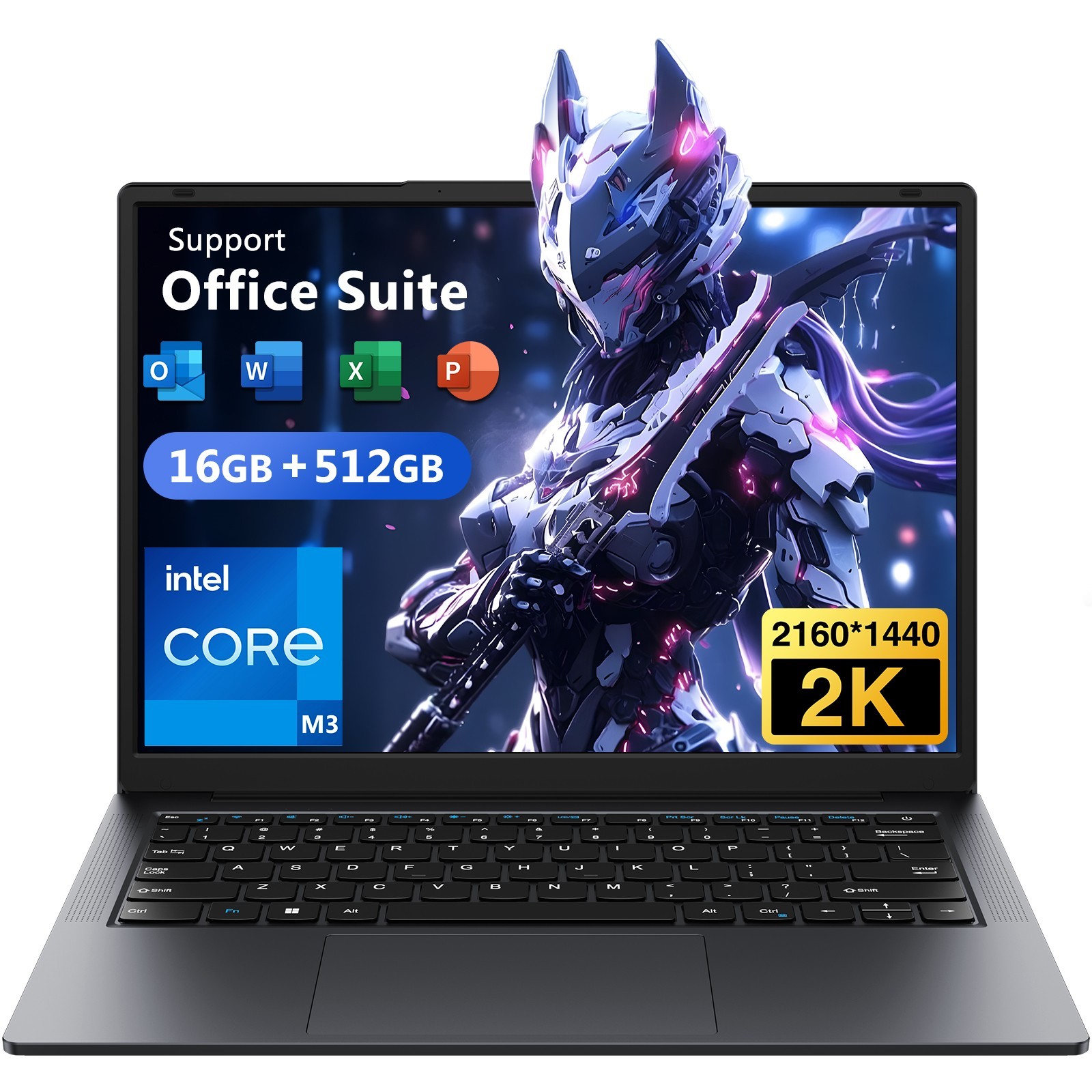 14″ Laptop 16GB RAM 512GB SSD Intel Core i3 Up to 3.4GHz IPS Display Office 2024
