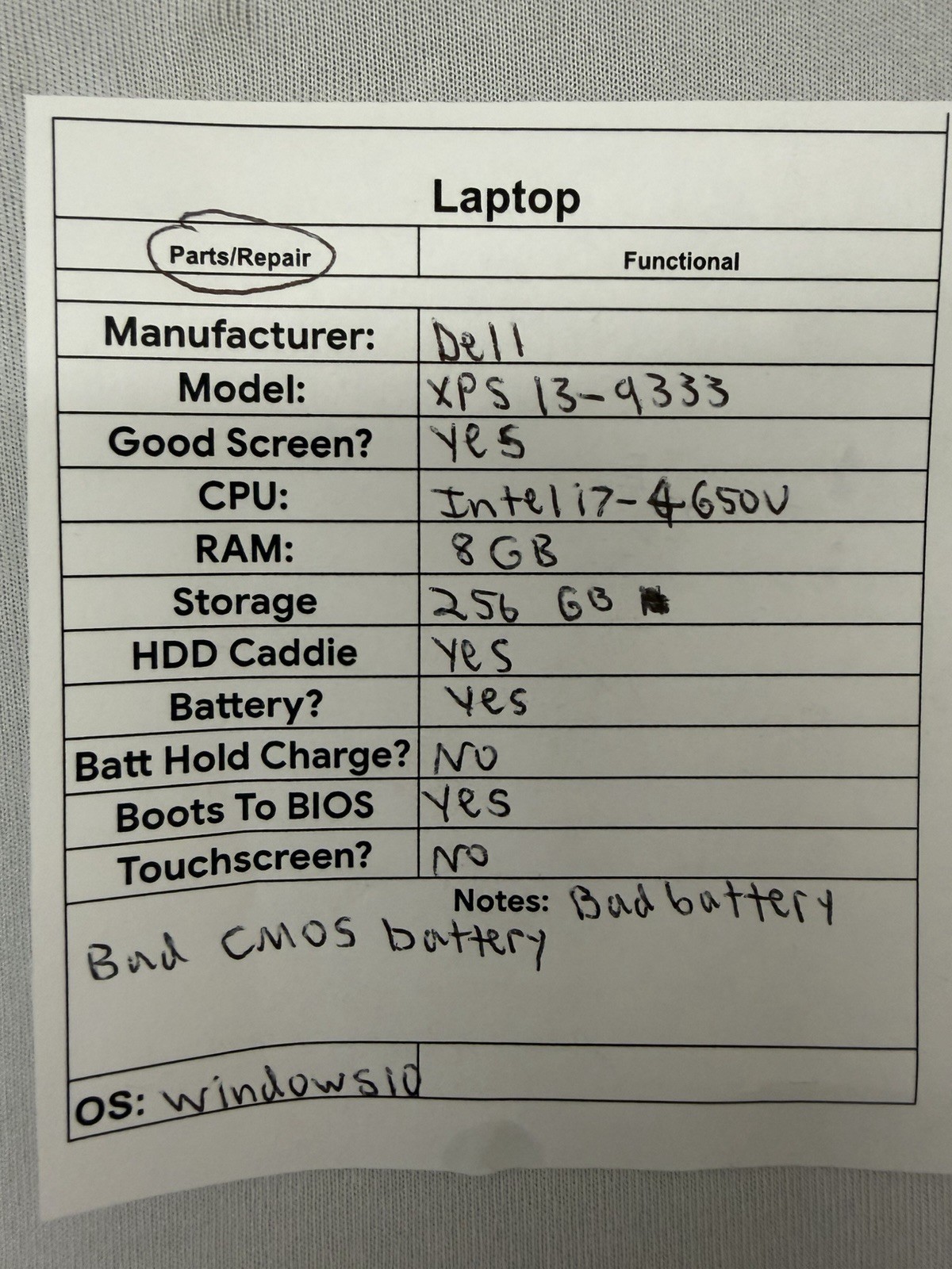 Dell XPS 13-9333 Laptop – Good Screen – Intel i7-4650U – Read Des