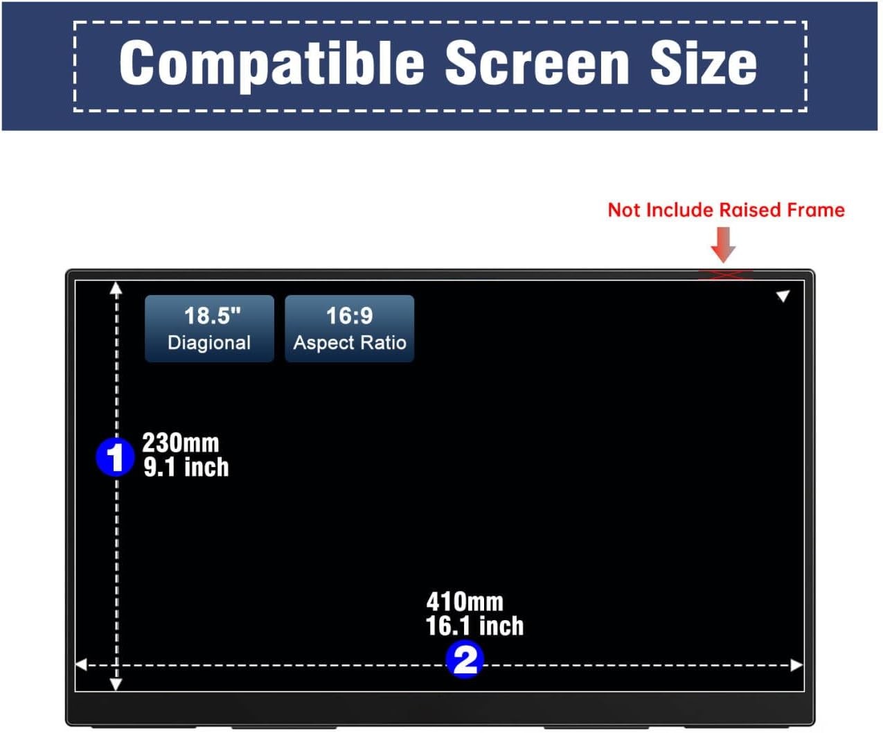 18.5″ Screen Protector for Portable Monitor | Anti-Blue Light & Anti-Glare Matte