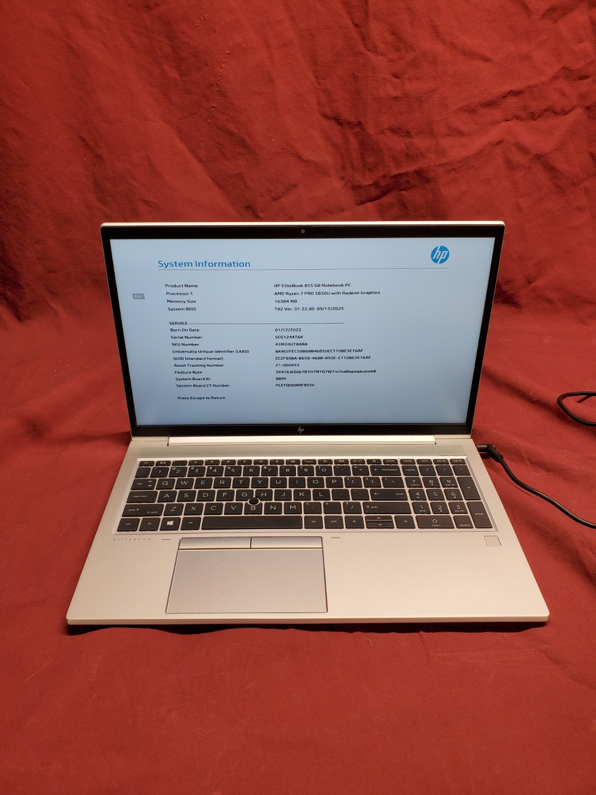 HP EliteBook 855 G8 Ryzen 7 PRO 5850U 1.90GHz / 16GB/256GB SSD/ 1920×1080 #2877
