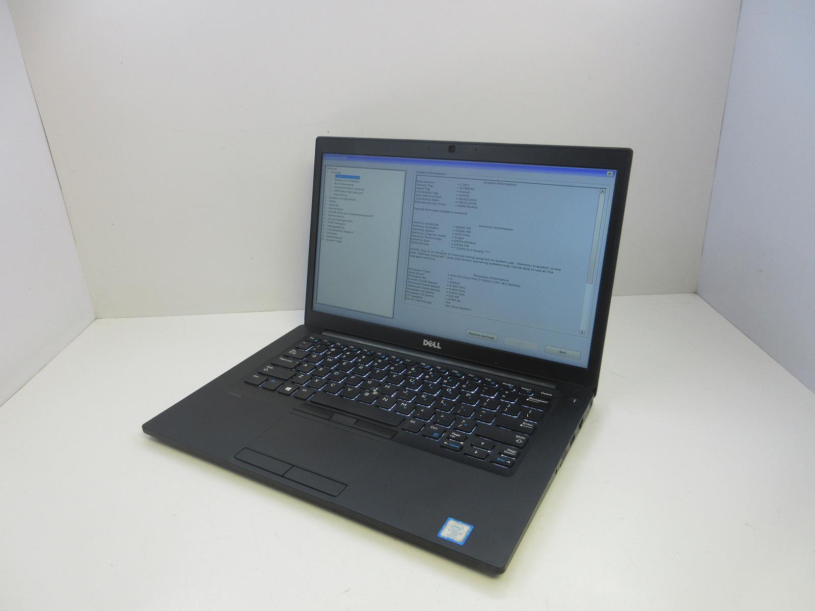 DELL LATITUDE 7480 Laptop w/ Intel Core i7-7600U 2.80 GHZ + 16 GB | No HD / OS