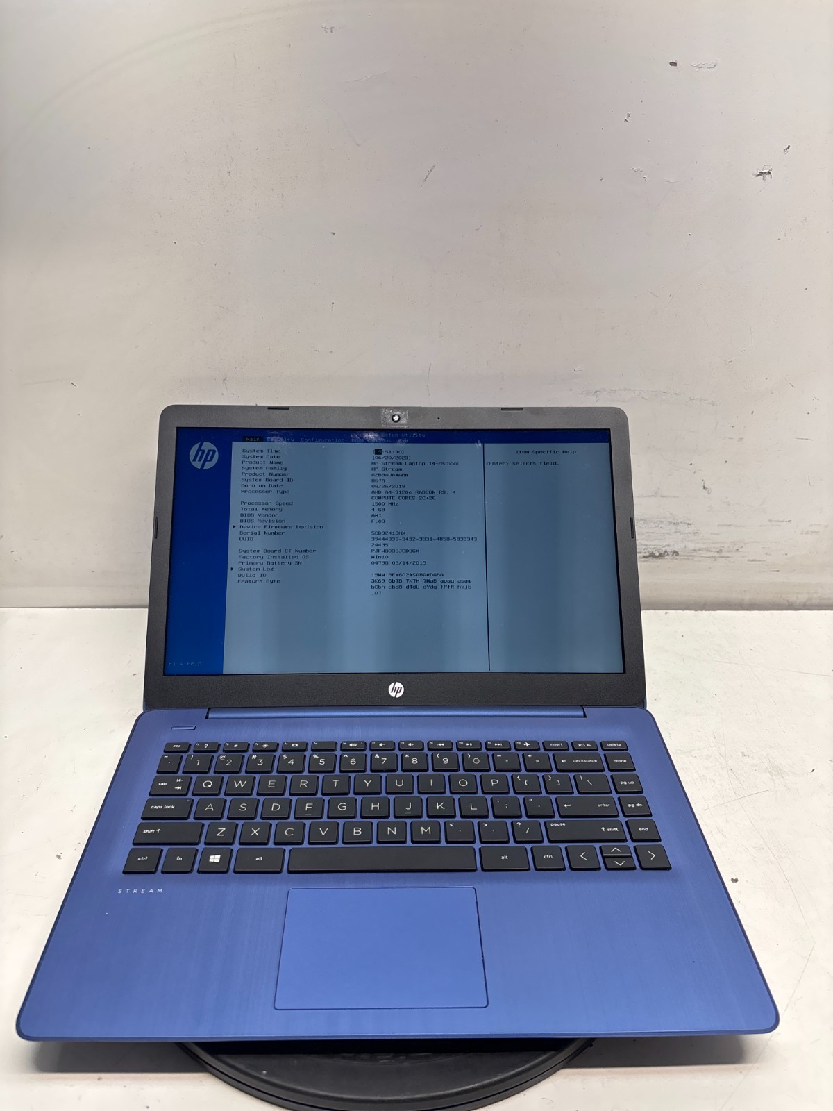 HP Steam Laptop 14-ds0050nr AMD A4-9120e RADEON R3 1500MHz 4GB 64GB eMMC