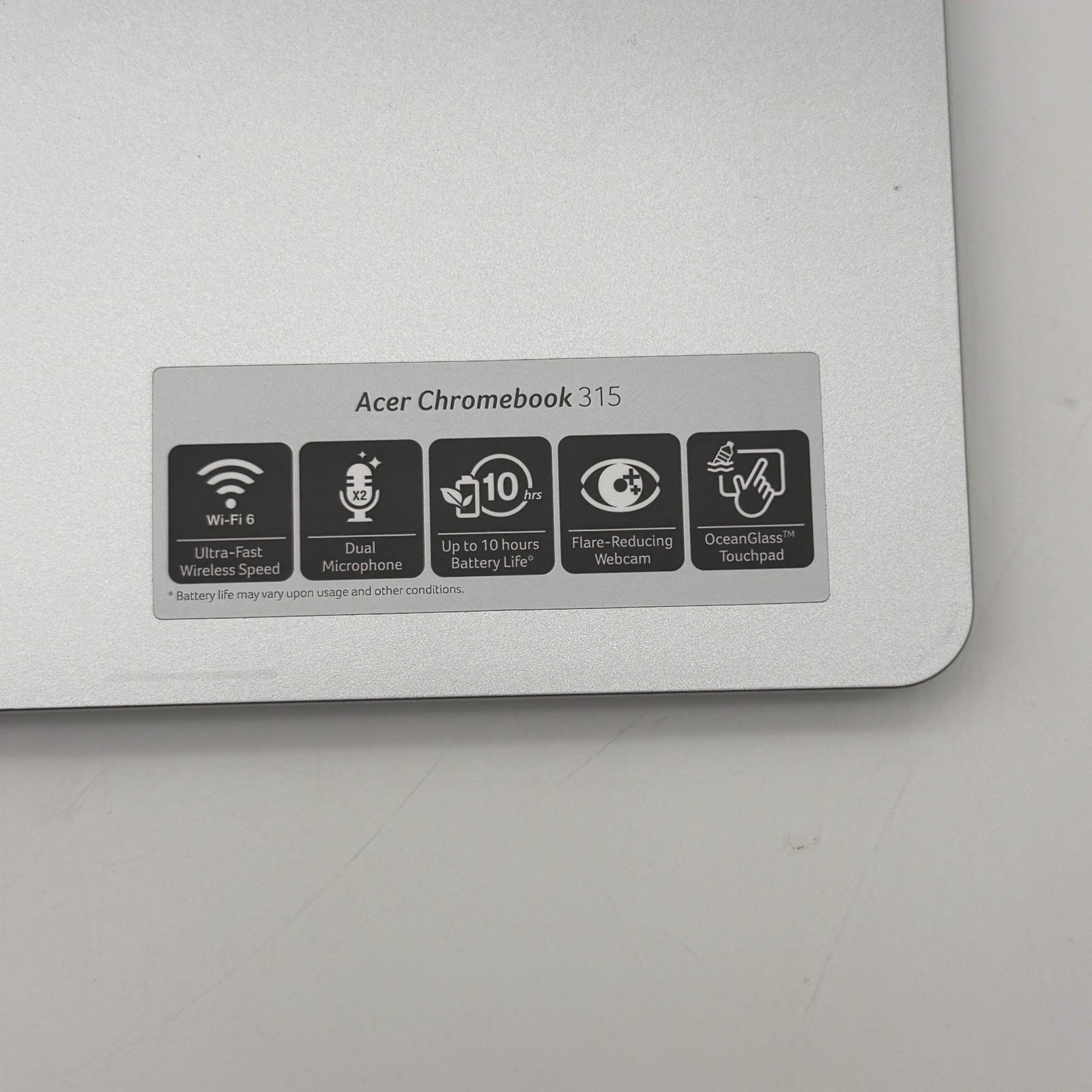 Acer Chromebook 315 15.6-inch Intel Celeron 4GB RAM 64GB Silver, Charger & Wired